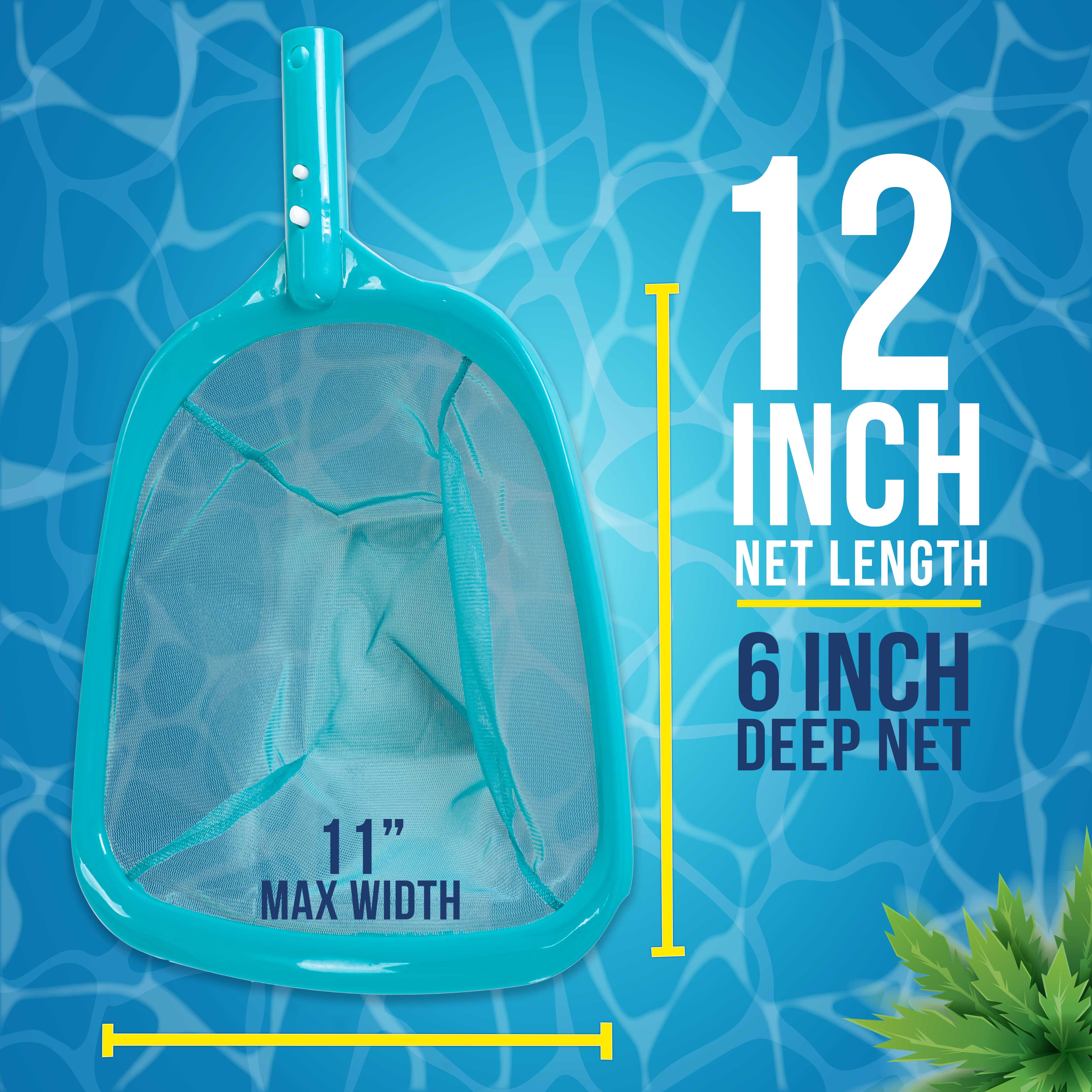 11.5 Foot Swimming Pool Leaf Skimmer Net with Telescopic Aluminum Pole - 8-Section Deep Fine Mesh Netting for Efficient Debris Removal | Perfect for In-Ground & Above Ground Pools, Spas, and Backyard Maintenance