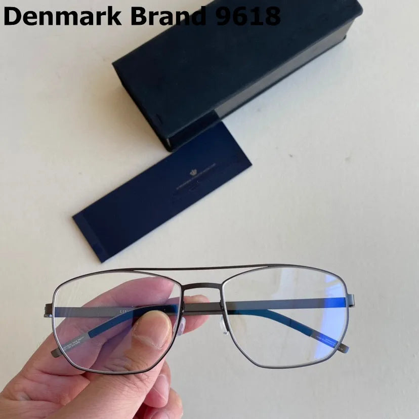 Aimee 9618 Unisex Full Rim Square Double Bridge Titanium Eyeglasses - Lightweight Durable Frames for Work, Reading & Fashion | Men & Women's Stylish Eyewear