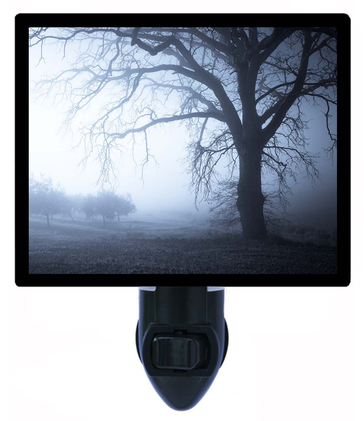Forgotten Dream Foggy Tree Silhouette Landscape LED Night Light - Soothing Bedroom & Nursery Decor for Kids & Adults