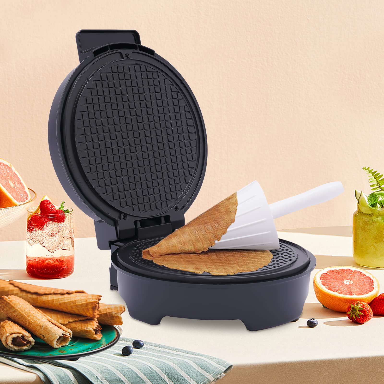 Best Belgian Waffle Maker with Cone - Non-Stick Electric Waffle Iron for Homemade Waffles, Pancakes & Ice Cream Cones - Perfect for Breakfast, Desserts & Party Snacks