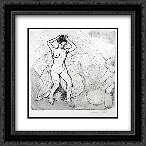 20x20 Black Ornate Framed Suzanne Valadon 'Woman Preparing For Bath' Museum Art Print - Double Matted Wall Decor for Bathroom, Bedroom & Living Room