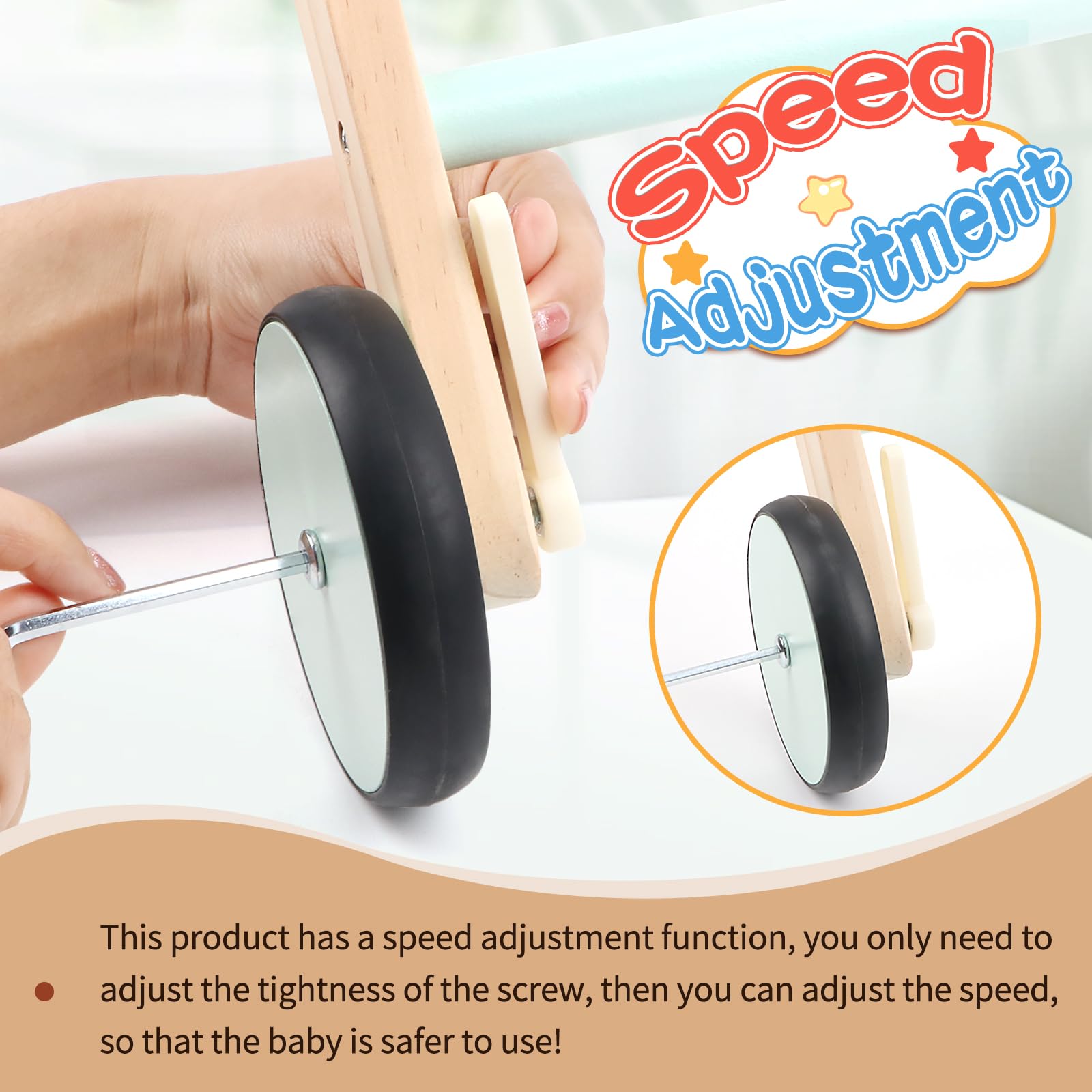 Wooden Baby Walker Doll Stroller - Toddler Push Toy for Boys & Girls, Learning Walking Aid with Shopping Cart Design | Perfect for First Steps, Indoor Play & Early Childhood Development