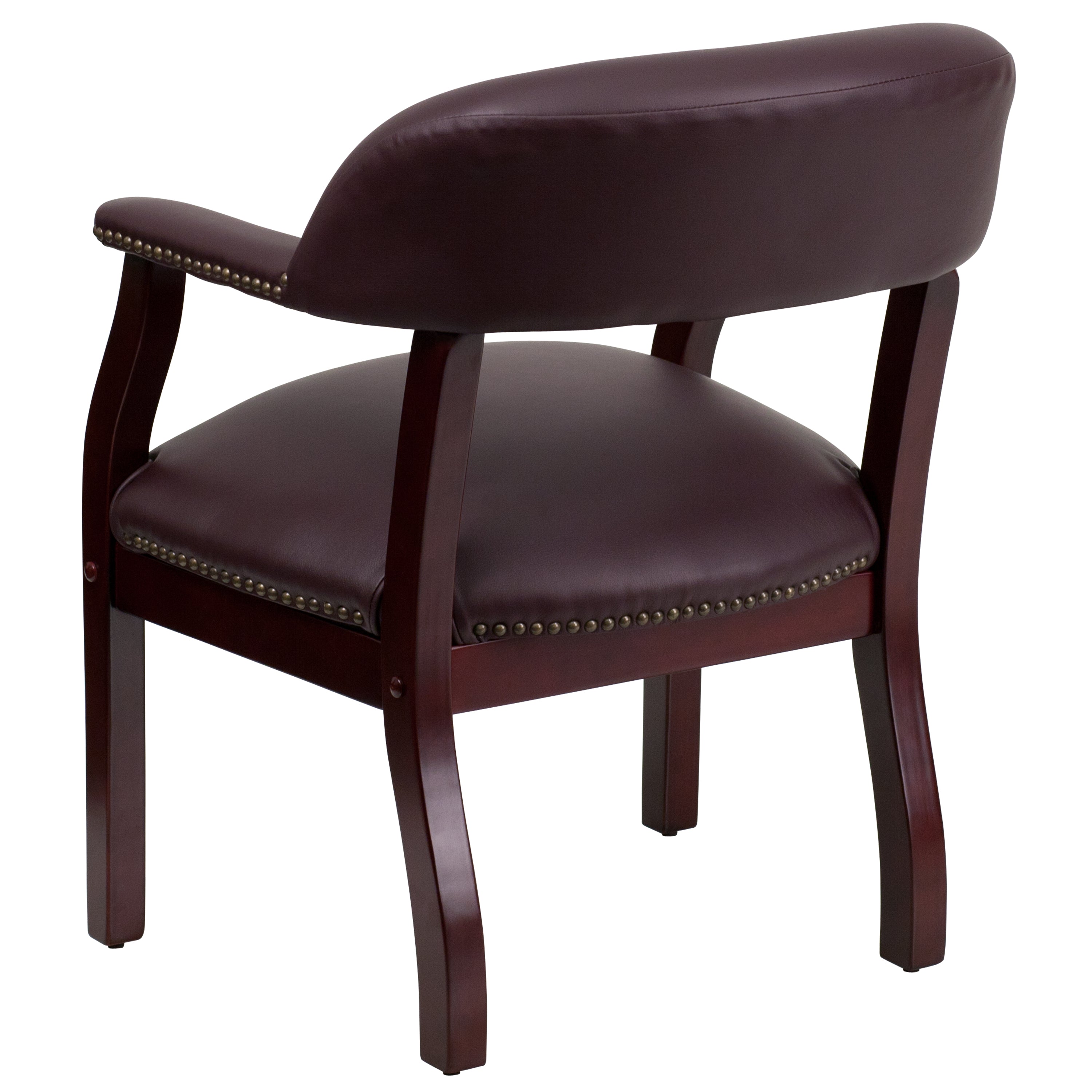 Premium FLASH Diamond Black LeatherSoft Conference Chair with Accent Nail Trim - Ergonomic Office Chair for Executive Meetings & Home Office Workspace