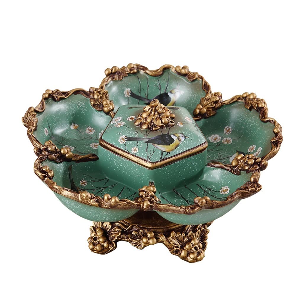 KaiWen Divided Nut Serving Platter with Lid - Premium Snack Bowl for Nuts, Dried Fruits & Candy - Perfect for Coffee Table Decor, Party Snack Tray & Entertaining Guests