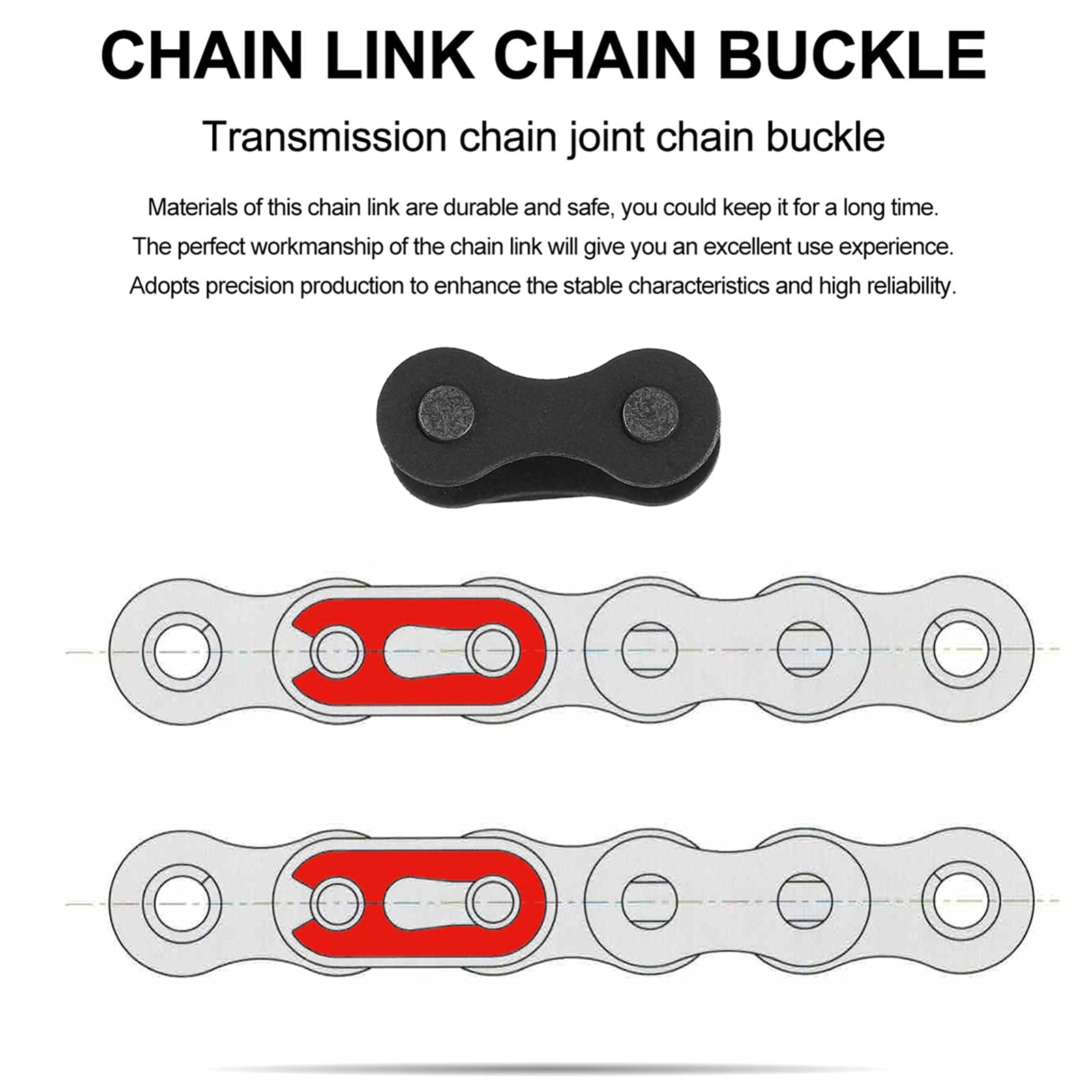 FAVOMOTO 100pcs Bike Chain Connector - Heavy Duty Chain Link Buckle, Quick Connect Master Link for Bicycle Chains - Perfect for Mountain Bikes, Road Bikes & BMX Repair & Maintenance
