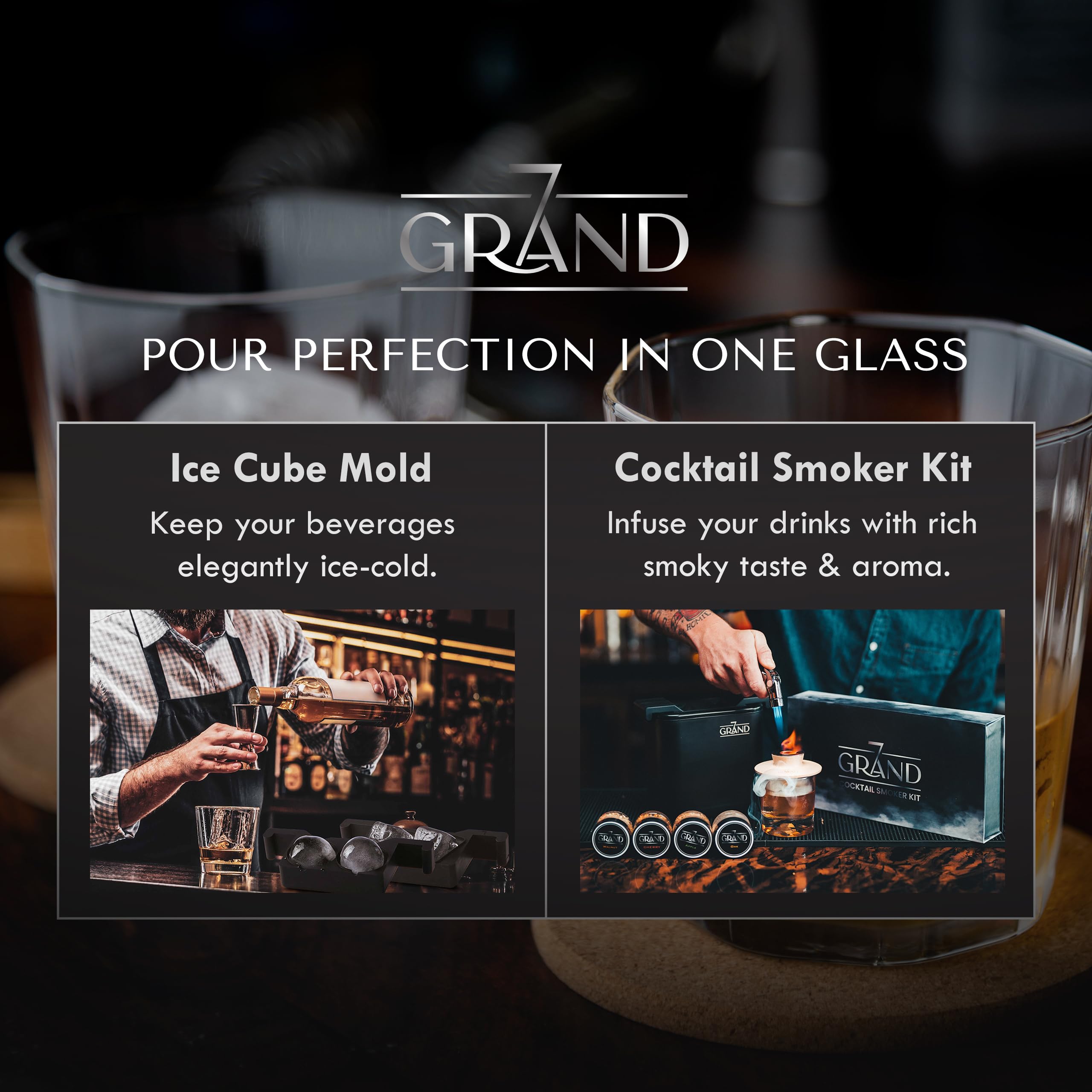 4 Piece Crystal Clear Ice Cube Maker Set - Large Round Ice Ball Mold for Cocktails & Whiskey - Premium Silicone Sphere Ice Trays with Lid - Freezer Safe, BPA-Free, Reusable - Perfect for Home Bars, Parties & Gifts