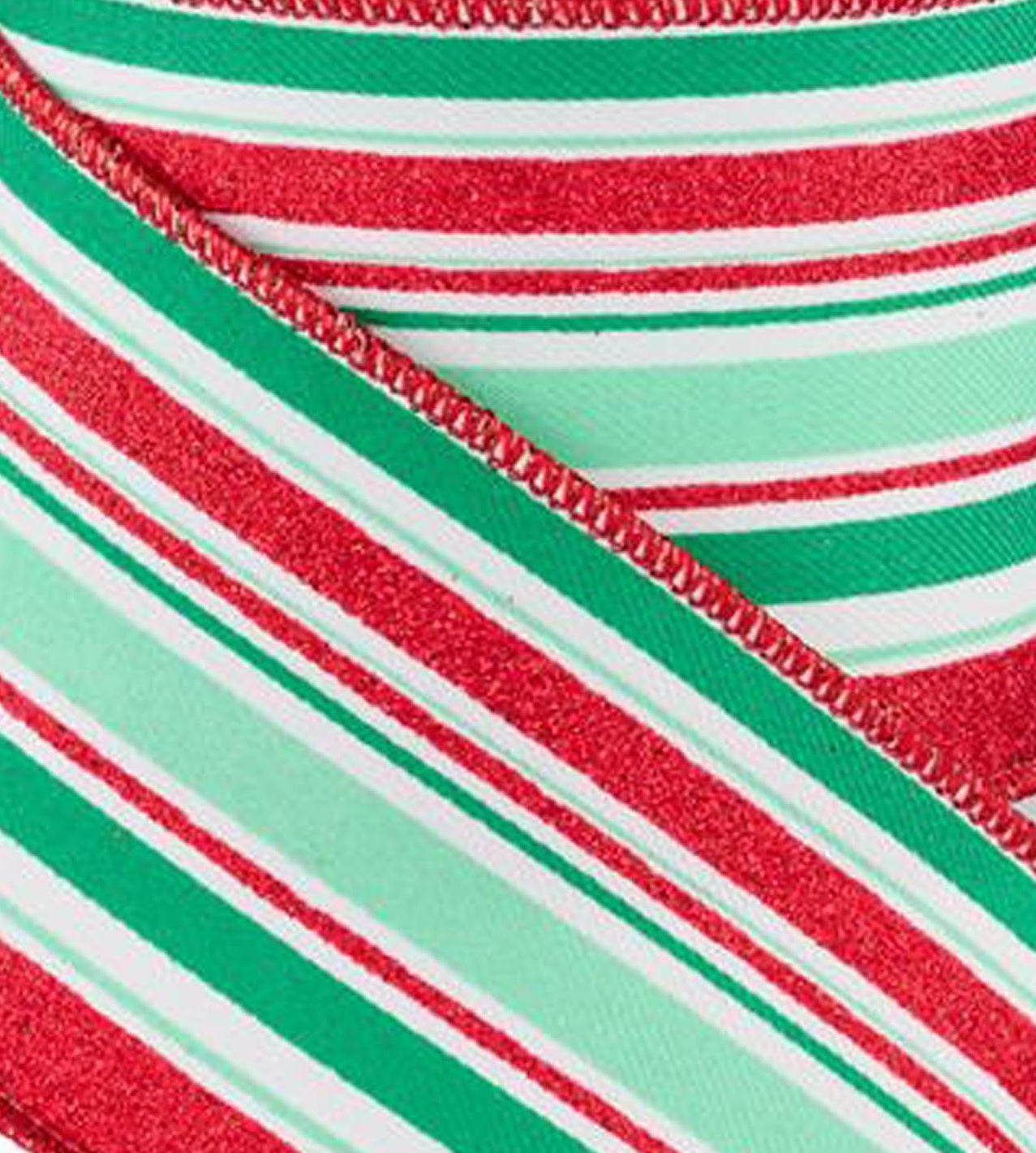 10 Yards Mint, Jade & Red Vertical Striped Ribbon - Perfect for Gift Wrapping, DIY Crafts, Party Decorations & Scrapbooking