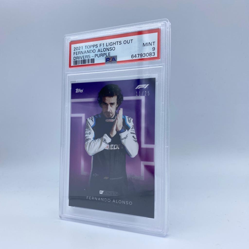 PSA 9 Graded 11/25 Fernando Alonso Purple Parallel Racing Card - Perfect for F1 Collectors and Motorsport Fans