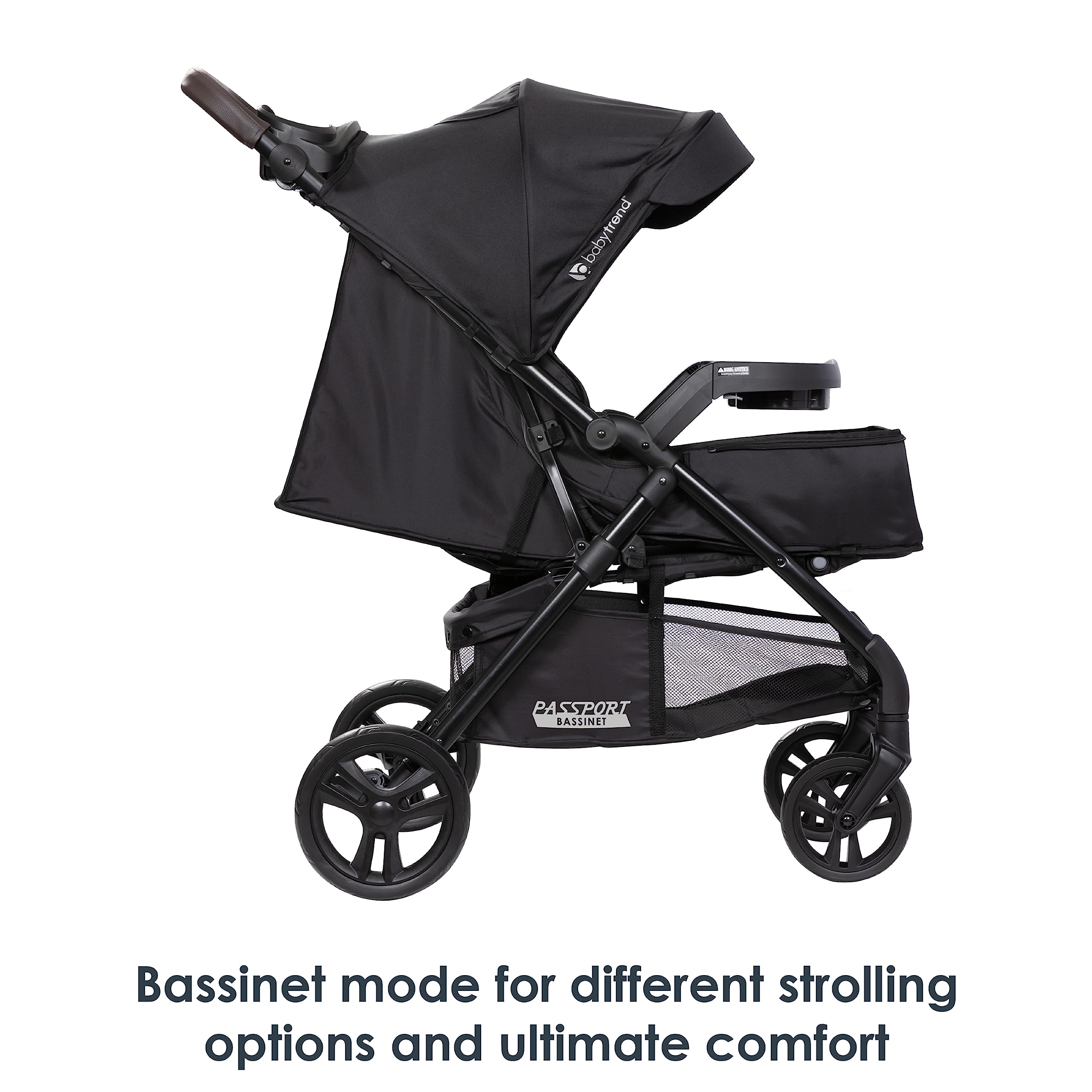 Baby Trend Passport DLX Travel System Stroller with EZ-Lift Plus Infant Car Seat - Uptown Black | Lightweight Compact Stroller for Newborns & Toddlers | Perfect for Air Travel, Shopping & Daily Walks