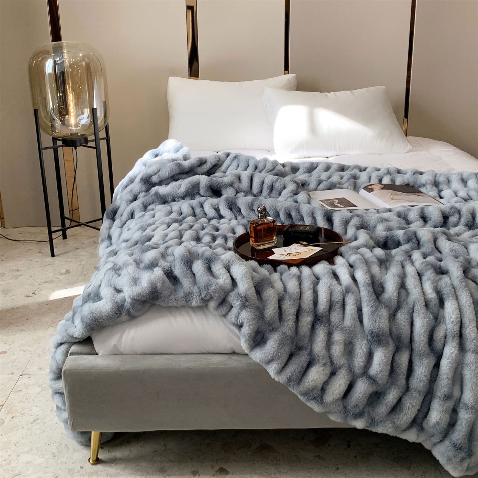 Luxury Super Soft Faux Fur Throw Blanket - 59