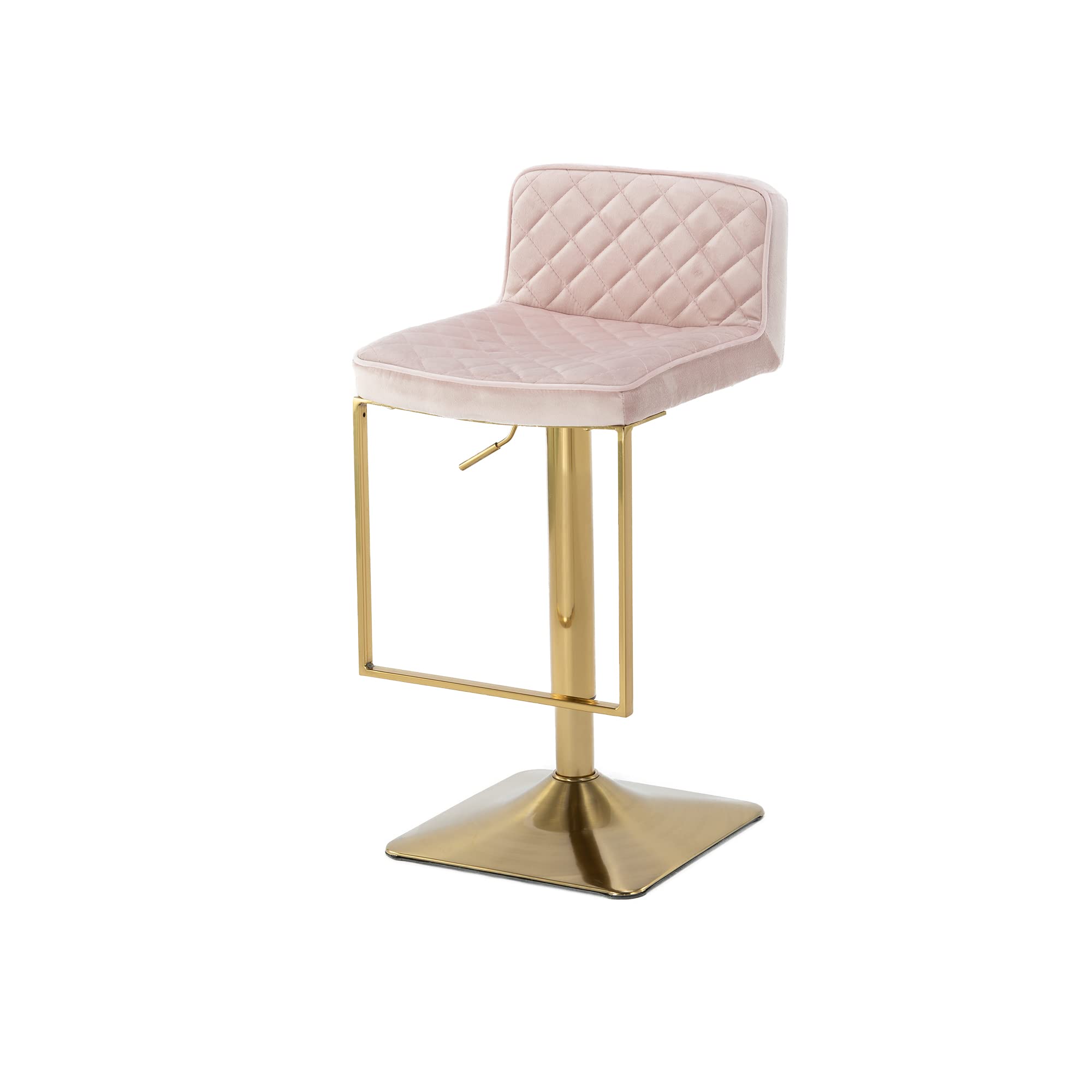 Bidook Swivel Bar Stools with Back - Modern Kitchen Counter Height Barstool Chairs, Pink Velvet Upholstery - Perfect for Home Bars, Kitchen Islands & Pub Decor