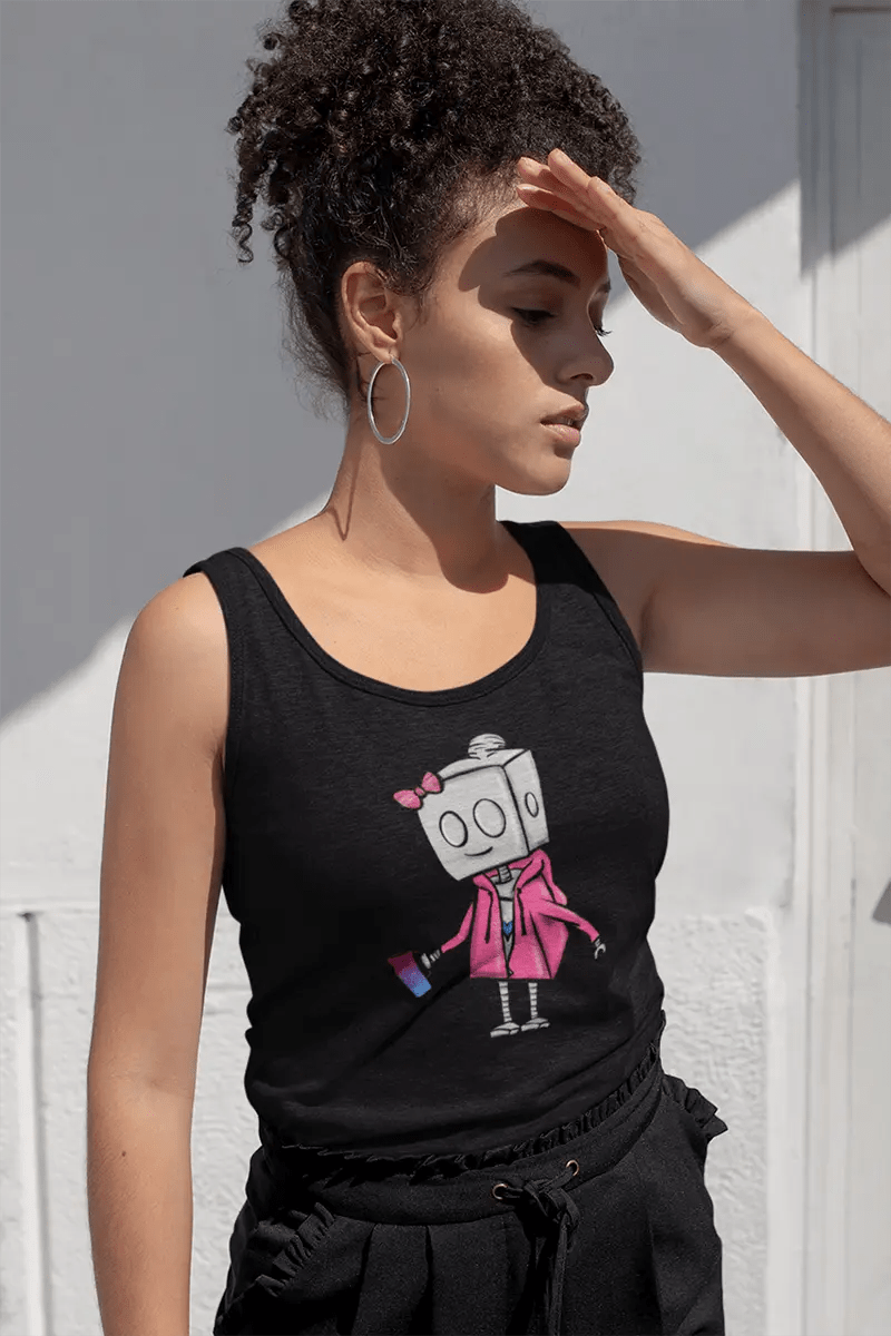 Cute Potter Robot Women's Tank Top - Hoodie & Mug Set - Perfect for Cosplay, Gifts, and Casual Wear