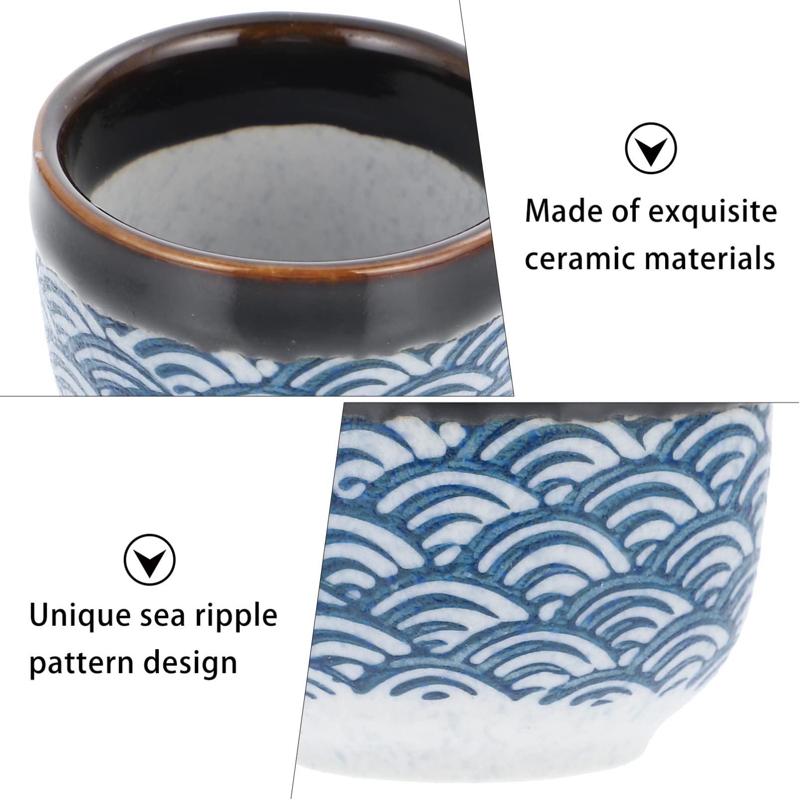DOITOOL Traditional Japanese Sake Set - Ceramic Sake Pot & 4 Cups - Authentic Japanese Drinking Vessels for Sake, Tea, or Cocktails - Perfect for Home Entertaining, Japanese Culture Lovers & Unique Gift Giving (Blue)