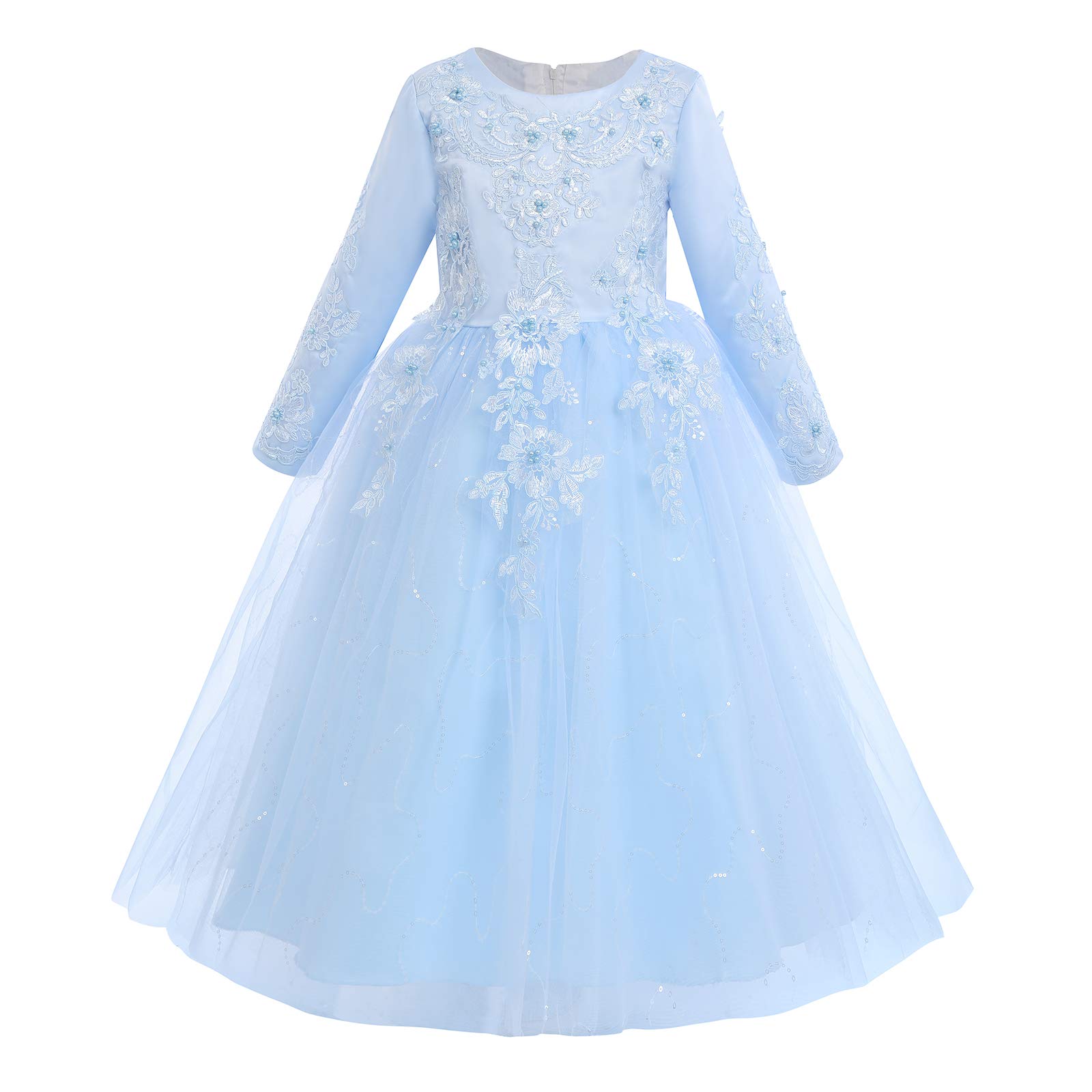 Royal Palace Lace Gothic Victorian Gown for Girls - Long Sleeve Princess Dance Dress for Party, Wedding, Pageant & Masquerade | Perfect for Halloween, Cosplay, Tea Party & Renaissance Fair