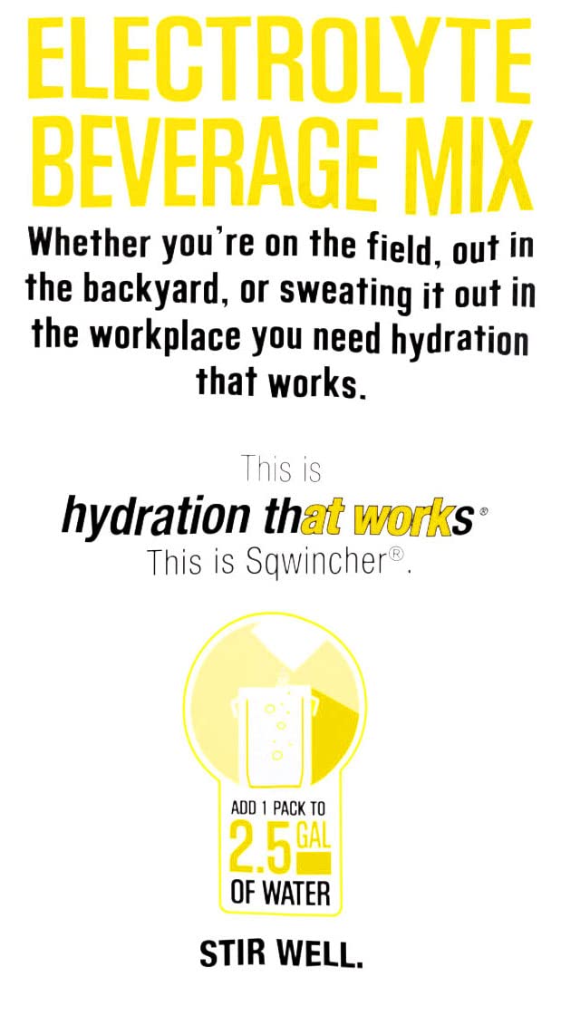 Sqwincher Electrolyte Powder Pack - Lemonade Flavor Hydration Drink Mix (23.83 oz, Pack of 32) | Ideal for Sports, Workouts & Outdoor Activities