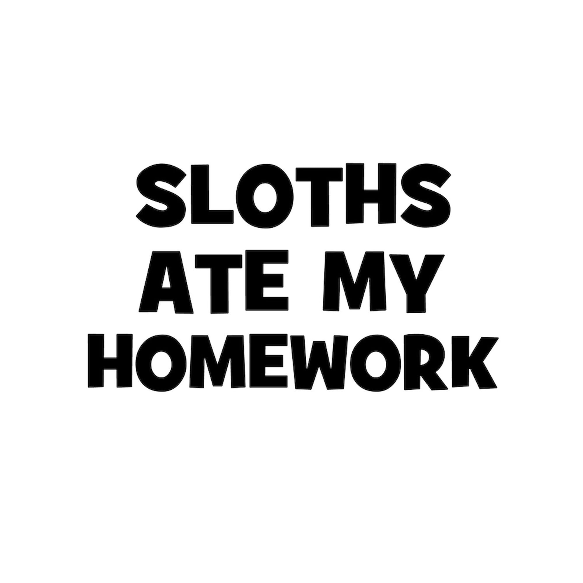 Sloths Ate My Homework Tote Bag - Natural Canvas Reusable Shopping Bag for School, Groceries & Beach | Eco-Friendly Cotton Tote with Funny Sloth Design