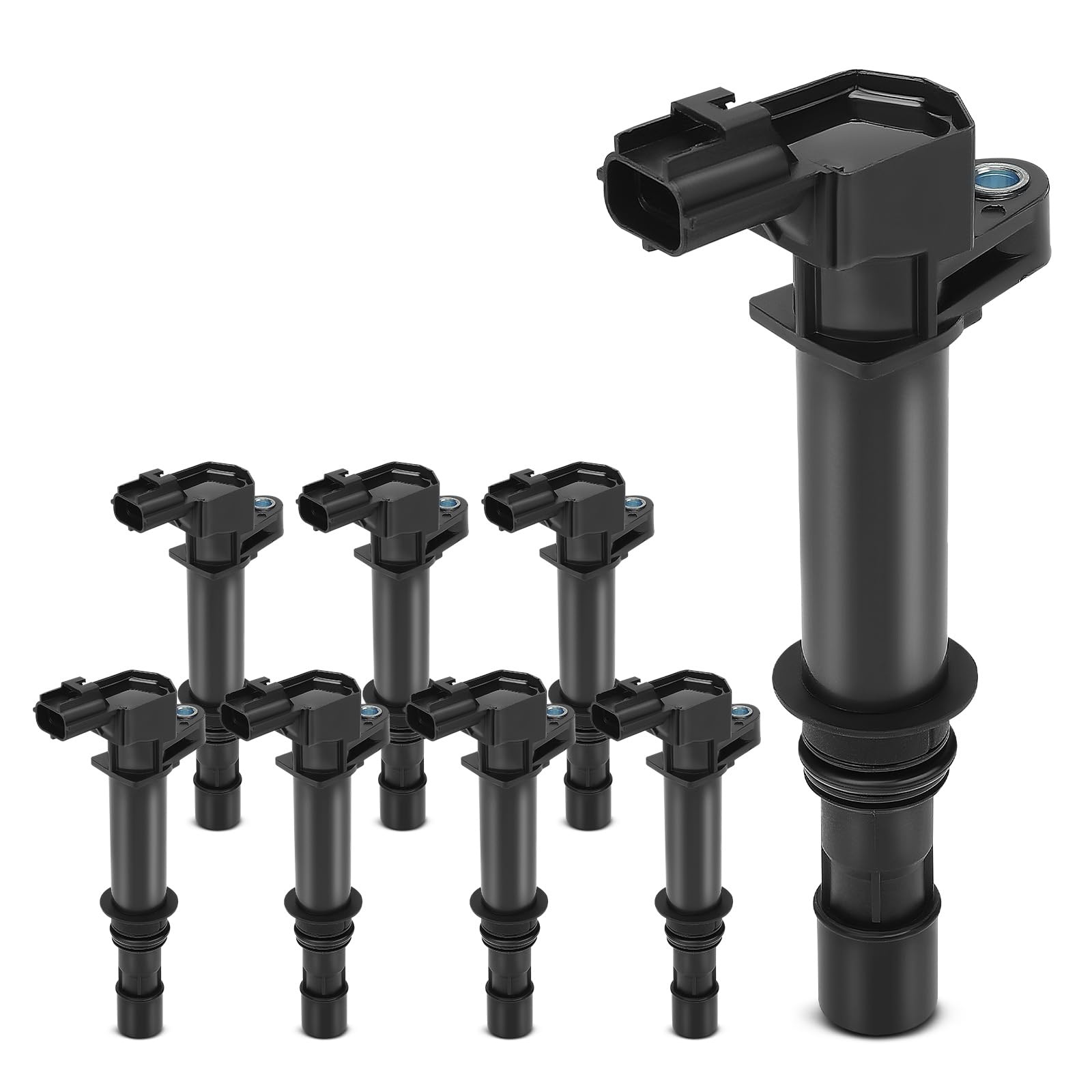YHTAUTO 8-Piece Ignition Coil Pack Set - Compatible with Jeep Grand Cherokee/Liberty/Commander, Dodge Ram 1500/Durango/Nitro/Dakota, Chrysler Aspen, Mitsubishi Raider 3.7L V6 & 4.7L V8 Engines - Replaces 099700-114 - Perfect for Engine Performance Upgrades & Smooth Driving Experience