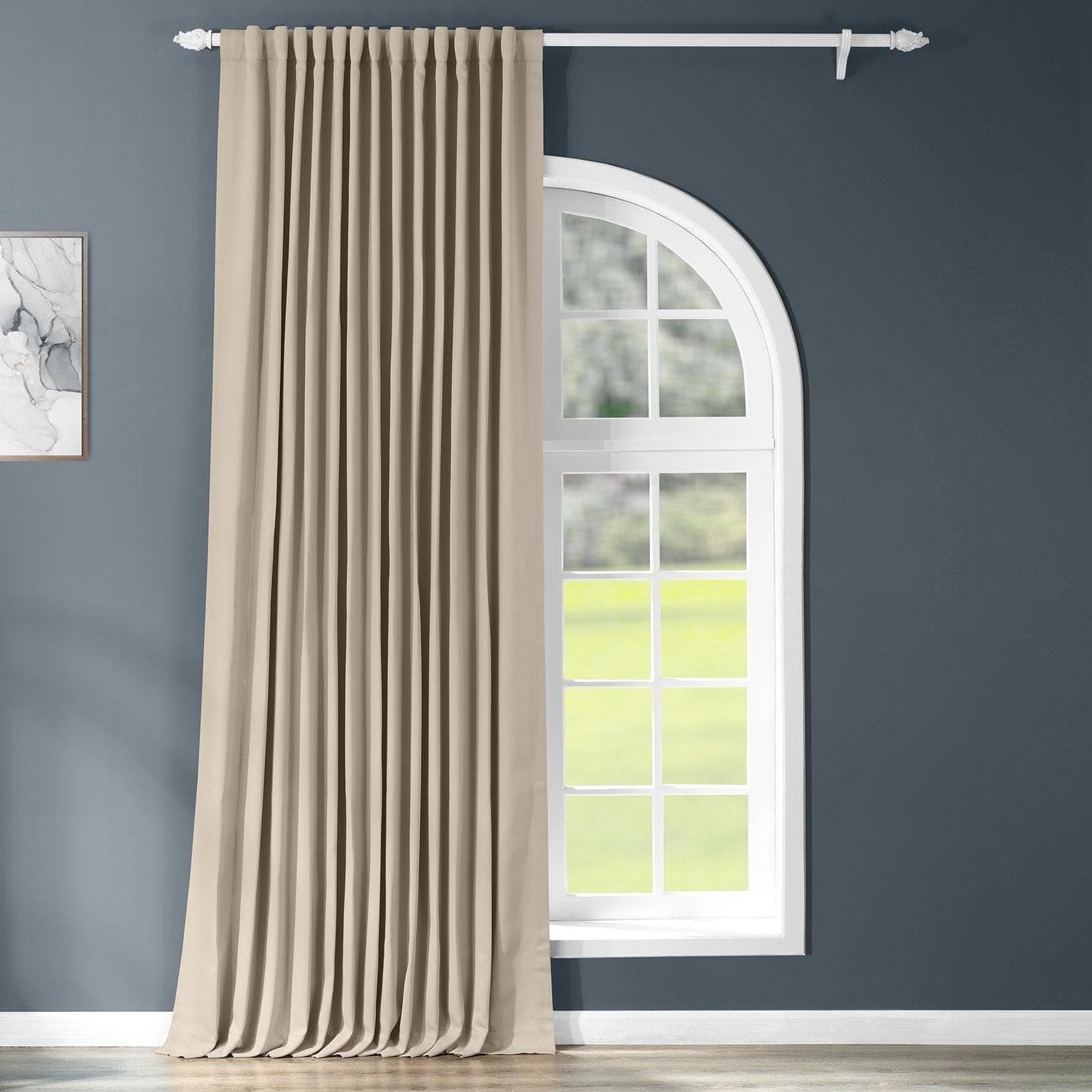Classic Taupe Extra Wide Blackout Curtains for Bedroom - Thermal Insulated Light Blocking Drapes for Living Room & Nursery