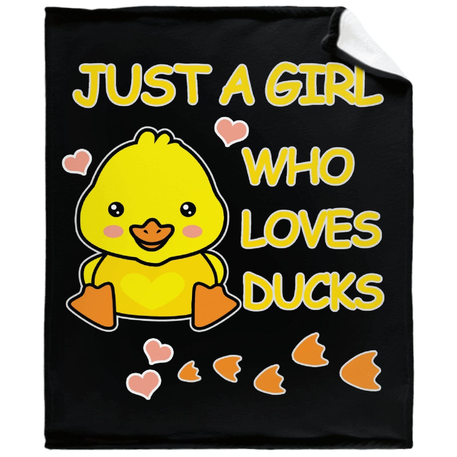 Darani Just A Girl Who Loves Ducks - Ultra Soft Lightweight Flannel Throw Blanket (50x60 inches) - Cozy Warm Blanket for Bed, Couch & Travel - Perfect for Family, Adults & Kids - Duck Lover Gift Idea