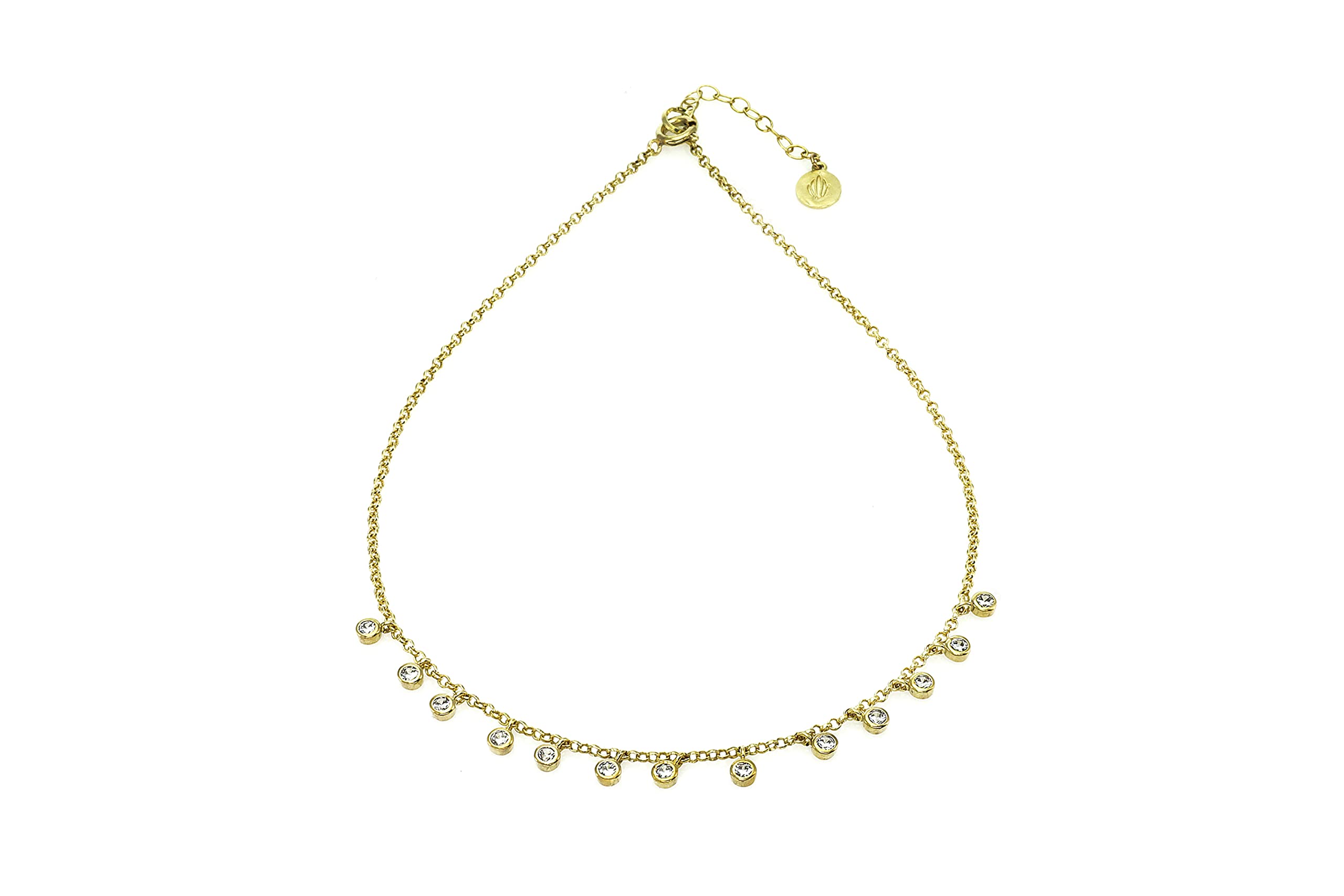 18k Gold CZ Necklace - Elegant Cubic Zirconia Pendant Necklace for Women - Delicate Gold Chain Jewelry - Perfect Bridesmaid Gift & Minimalist Everyday Necklace - Ideal for Weddings, Parties and Special Occasions