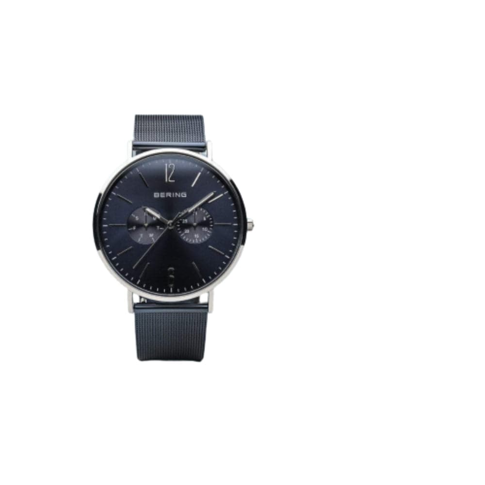 Bering Classic Blue Dial Men's Watch with Mesh Strap 14240-307 - Perfect for Business, Casual & Formal Occasions