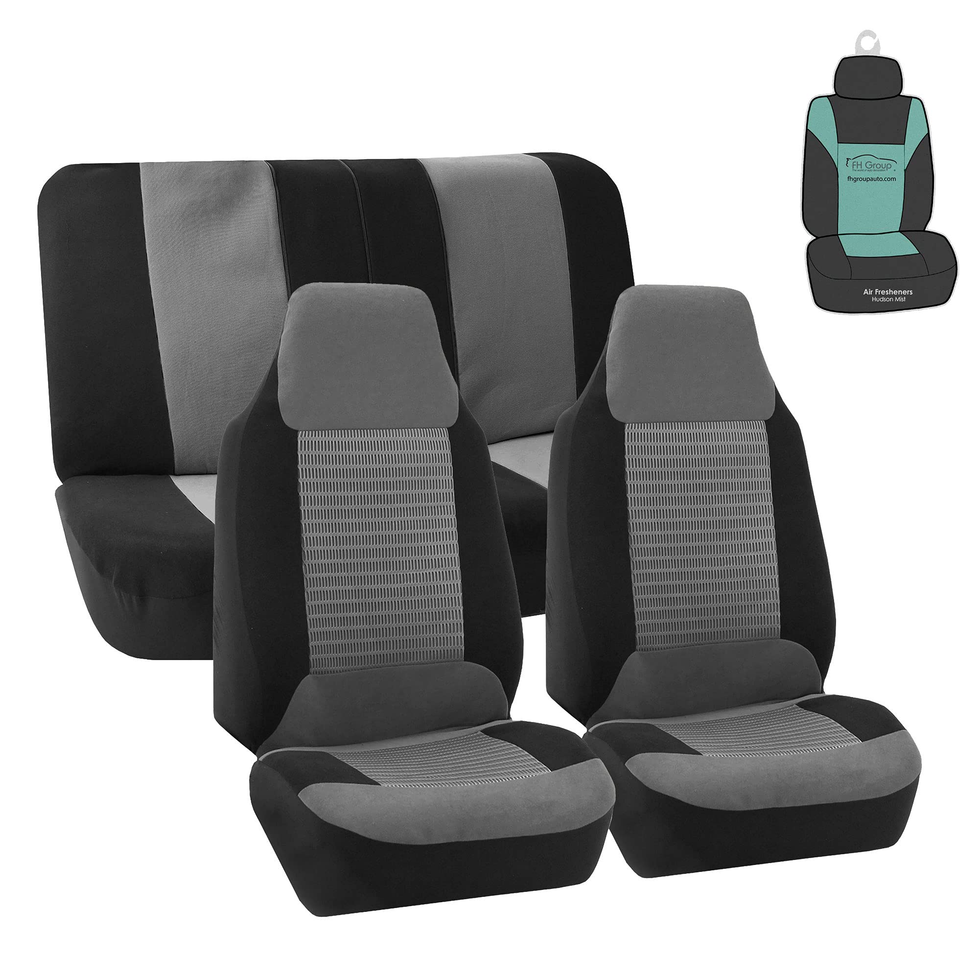 Premium Universal Car Seat Covers Full Set - Soft Fabric Protection for Cars, Trucks & SUVs (Gray) | Perfect for Daily Commute, Road Trips & Family Travel