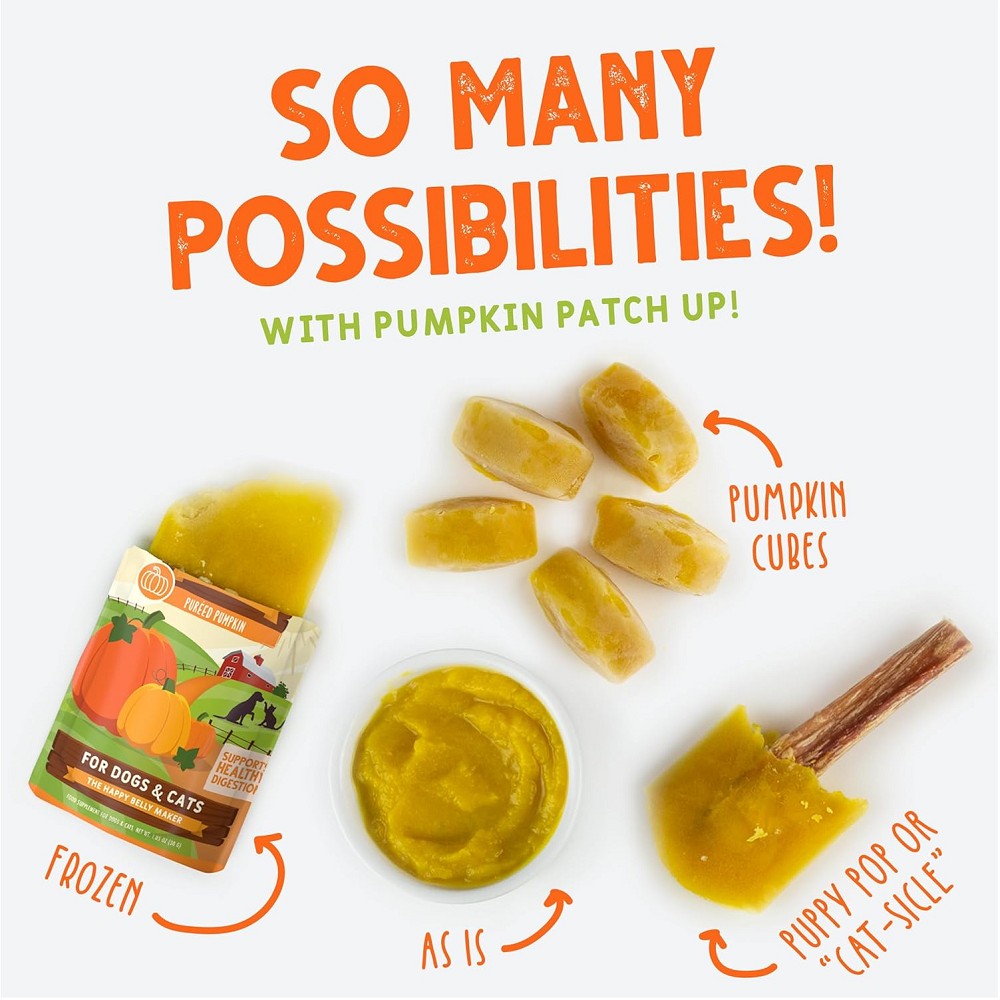 Organic Pumpkin with Coconut Oil & Flaxseeds for Dogs & Cats - Grain-Free Wet Food Pouch - Perfect for Digestive Health & Skin Care