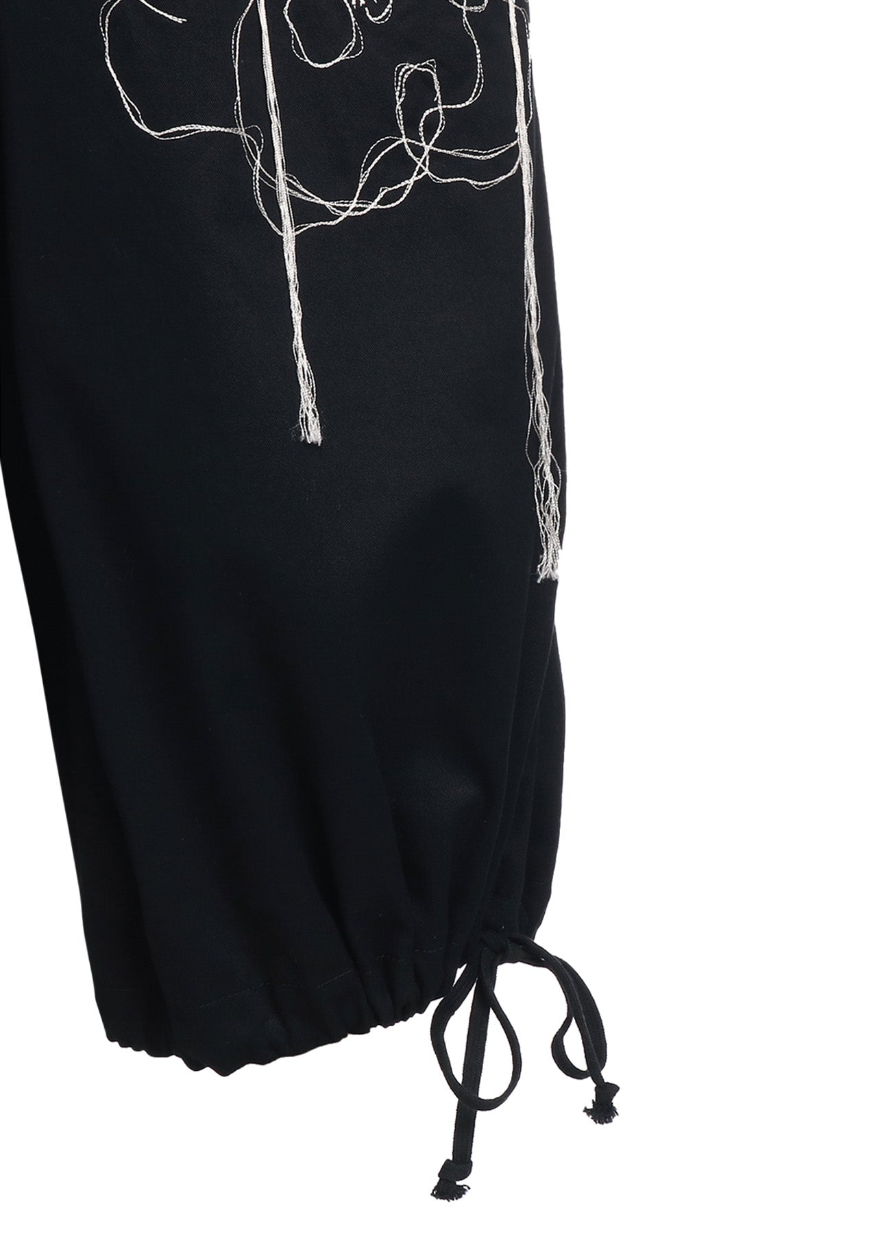 Women's Cotton Twill Peony Embroidered Hakama Balloon Pants - Loose Fit Comfortable Japanese Style Trousers for Yoga, Lounge Wear & Casual Outfits