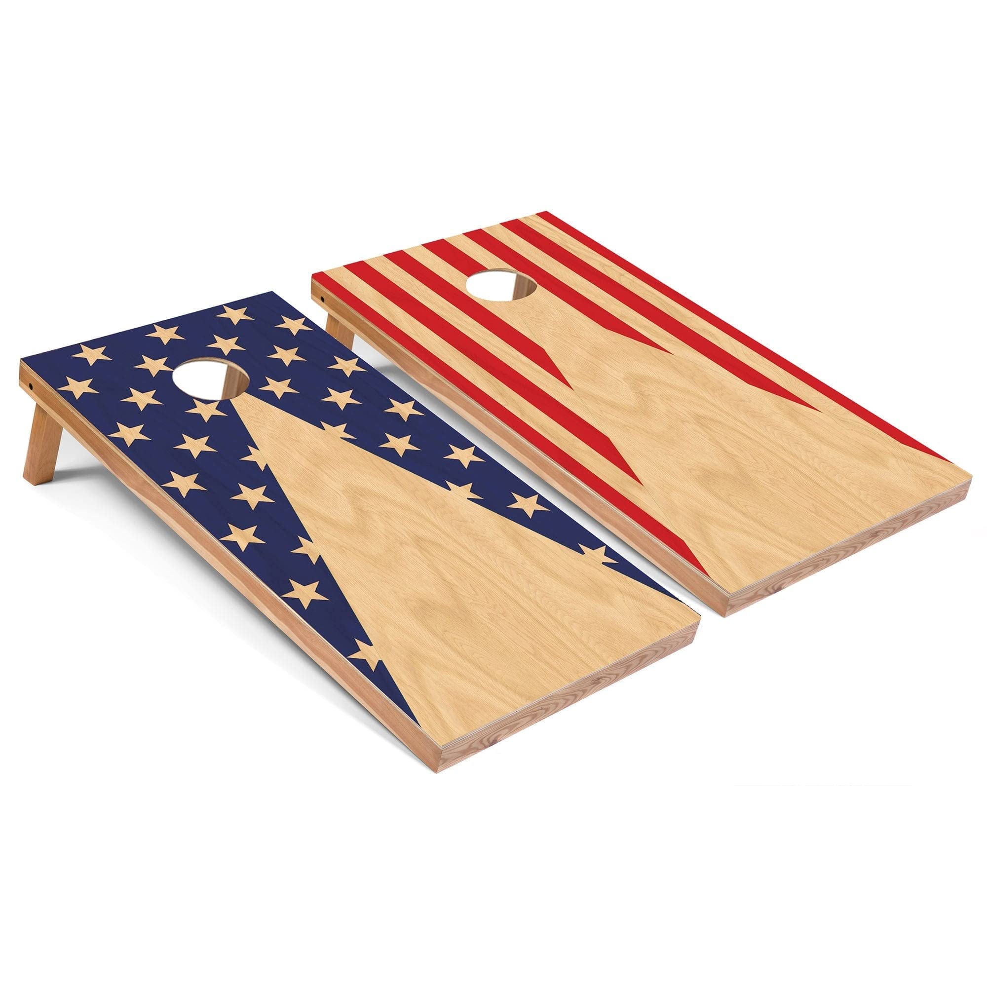 American Flag Cornhole Game Set - Regulation 2x4 Cornhole Boards with Bags & Accessories for Outdoor BBQ, Tailgating, Backyard Parties & Beach Games