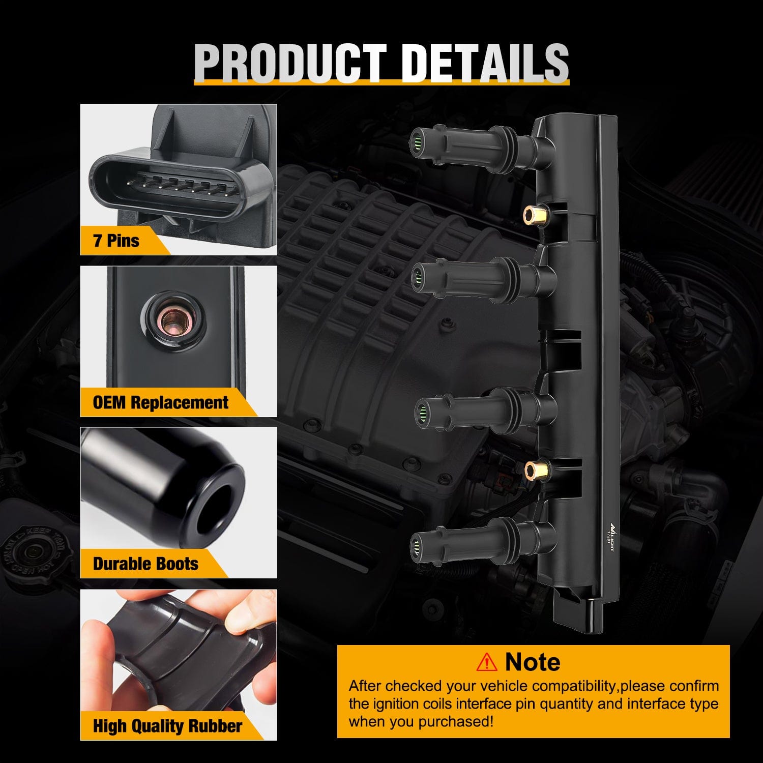 High Performance Ignition Coil Pack UF669 Compatible with Chevy Cruze Sonic Trax Volt Cadillac ELR Buick Encore 2011-2018 1.4L - Replaces D521C 55577898 55579072 25198623 - Perfect for Engine Misfire Repair & Performance Upgrade