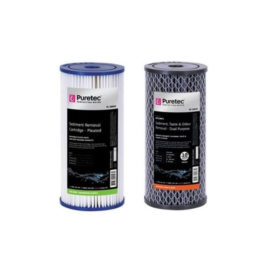 Puretec Hybrid G6 10-Pack Replacement Water Filter Cartridges (PL05MP1/DP10MP1) - Compatible with Refrigerators & Under-Sink Filtration Systems