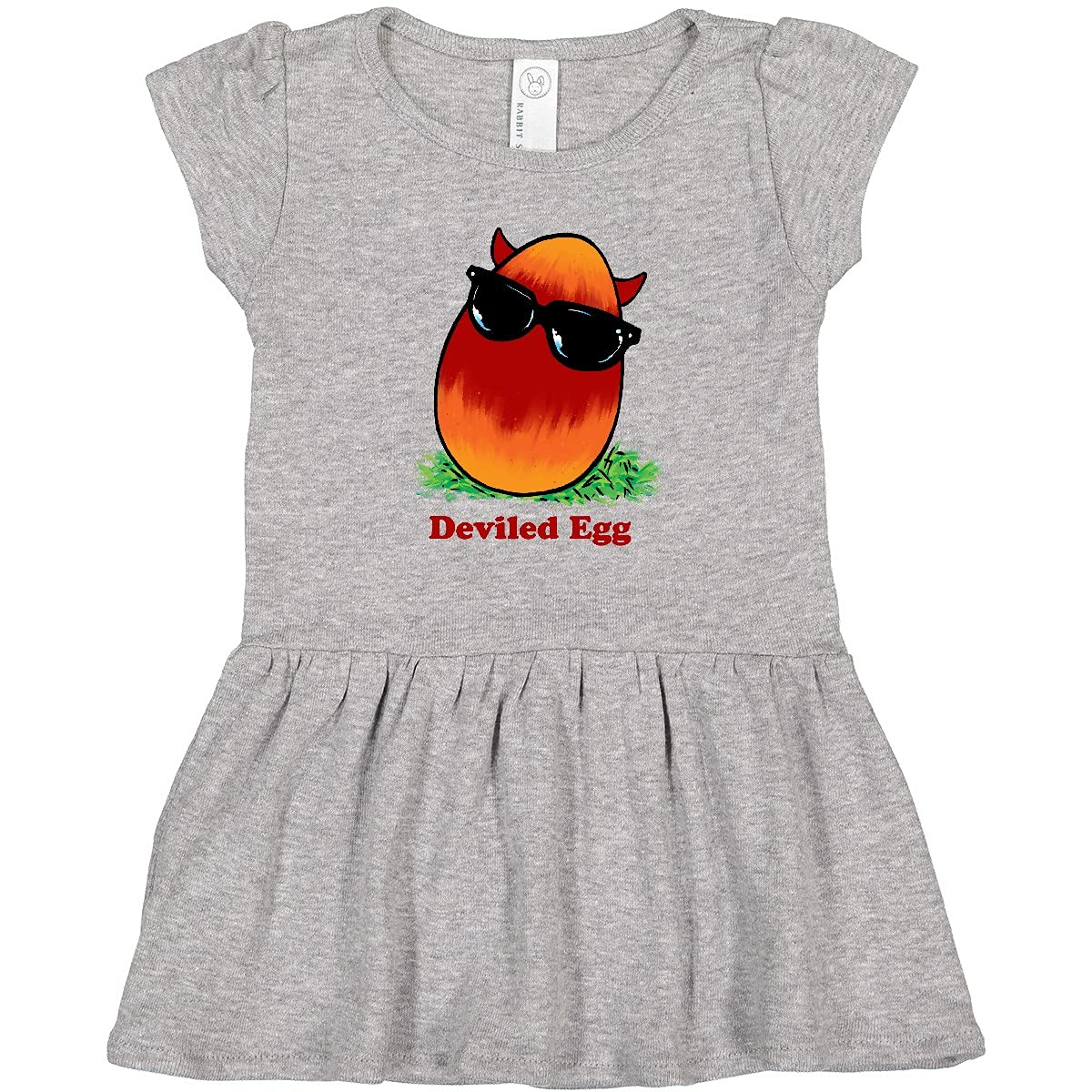 Inktastic Easter Red and Orange Devil Egg Horns Toddler Dress - Cute Baby Outfit for Easter Celebrations, Halloween Costume & Themed Parties