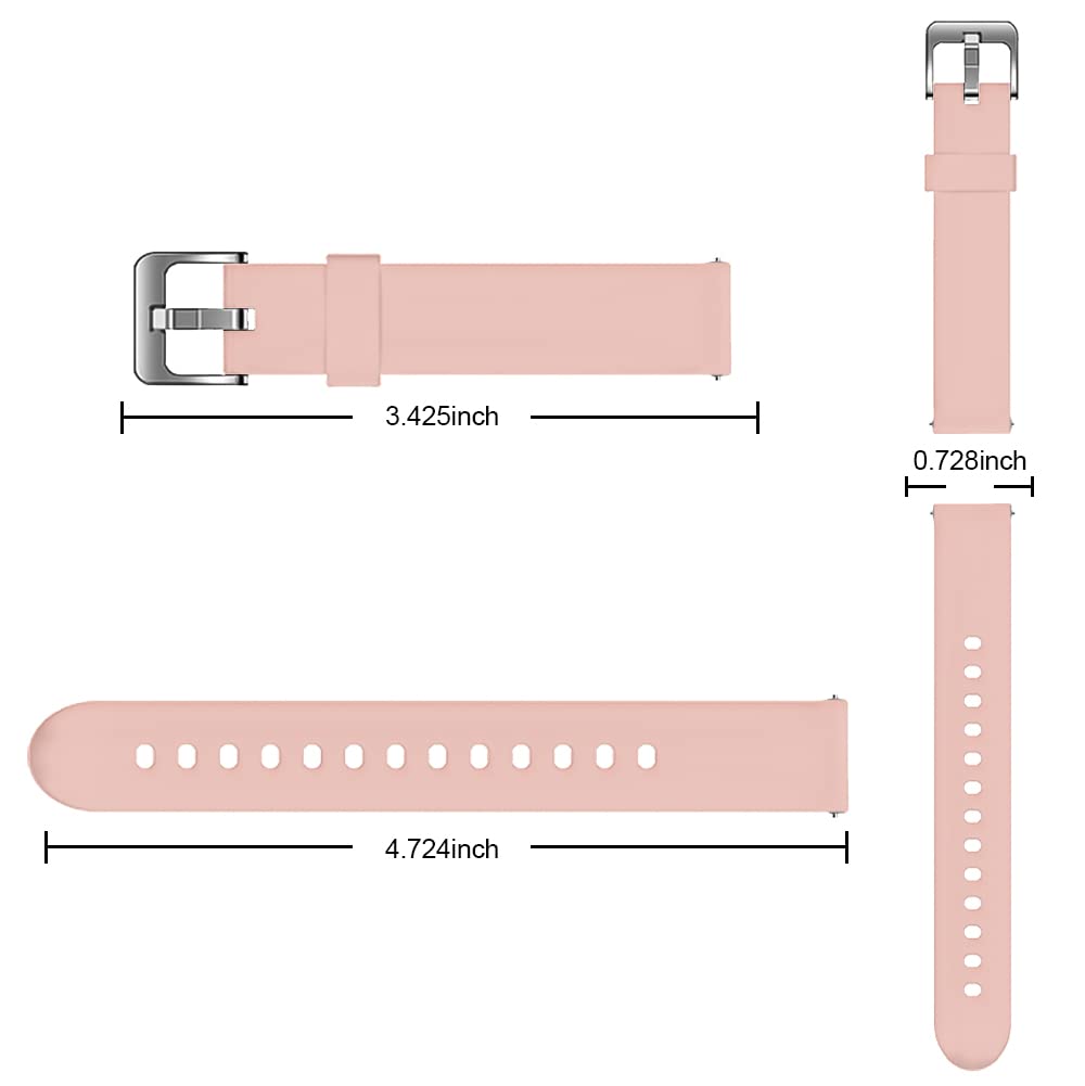 FITVII 16mm Quick Release Watch Band - Slim Replacement Strap for Fitness Trackers & Smartwatches (HM08) - Perfect for Running, Gym & Daily Wear