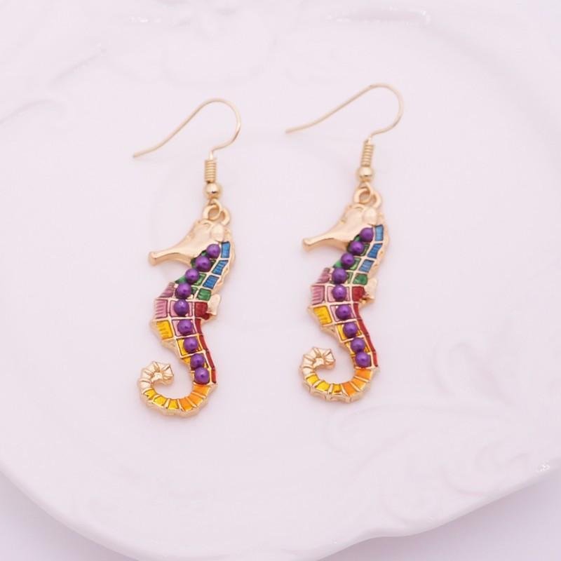 Vibrant Seahorse Jewelry Set - Necklace, Earrings & Bracelet - Perfect for Beach Parties, Summer Vacations & Boho Fashion