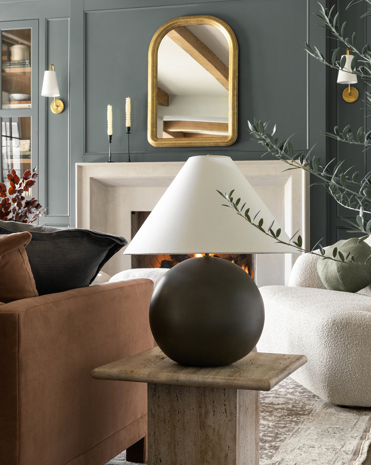 Tess Large Ceramic Table Lamp - Modern Home Decor Lighting for Living Room, Bedroom & Office - Stylish Accent Light for Cozy Ambience