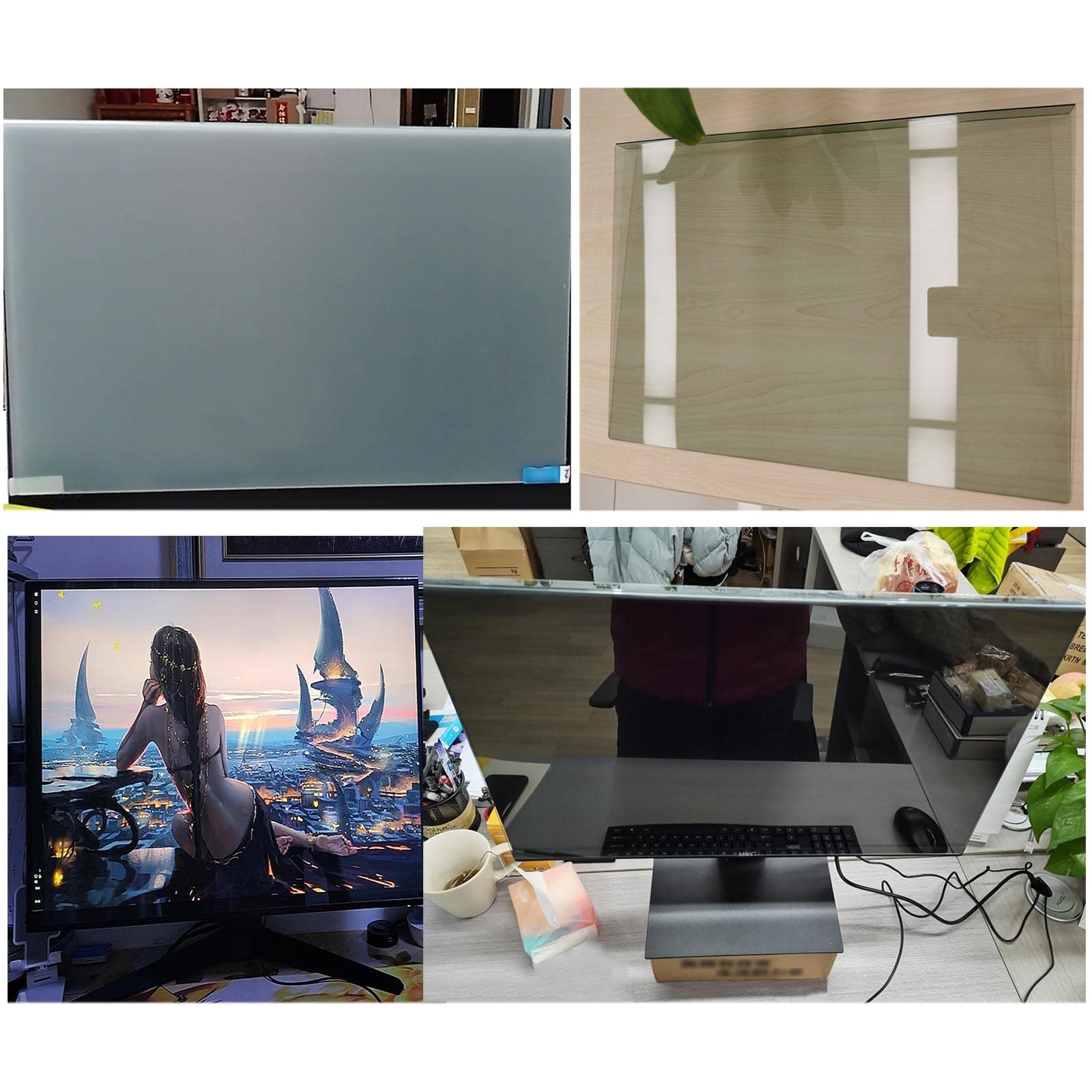 LIGUOYI HD Anti-Blue Light Screen Protector for 20 21.5 23 Inch 16:9 Desktop Monitors - Reusable Hanging Film to Reduce Eye Strain | Perfect for Office, Gaming & Home Use