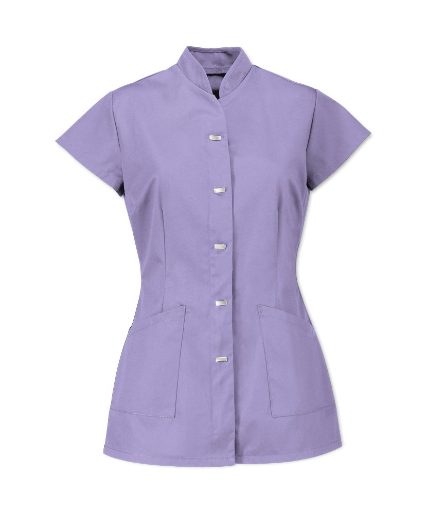 Alexandra Workwear Women's Mock Neck Button Front Tunic Top - Stylish & Comfortable for Office, Business Casual & Professional Wear