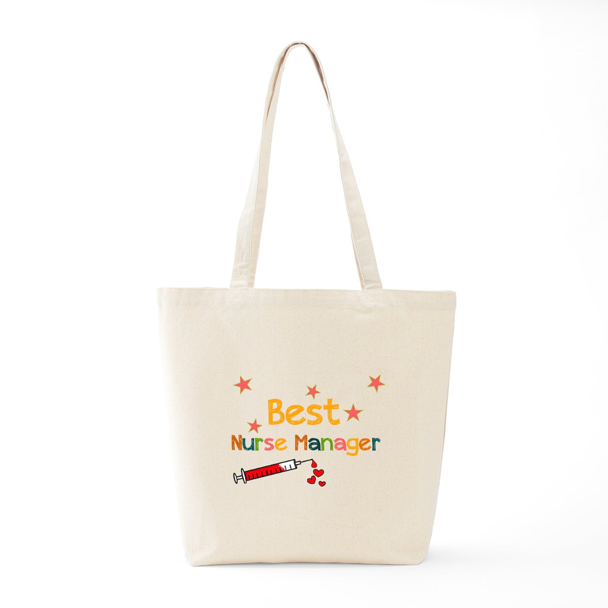 Best Nurse Manager Tote Bag - Natural Canvas Reusable Shopping Bag for Work & Daily Use | Durable & Eco-Friendly Grocery Tote for Nurses, Professionals & Commuters