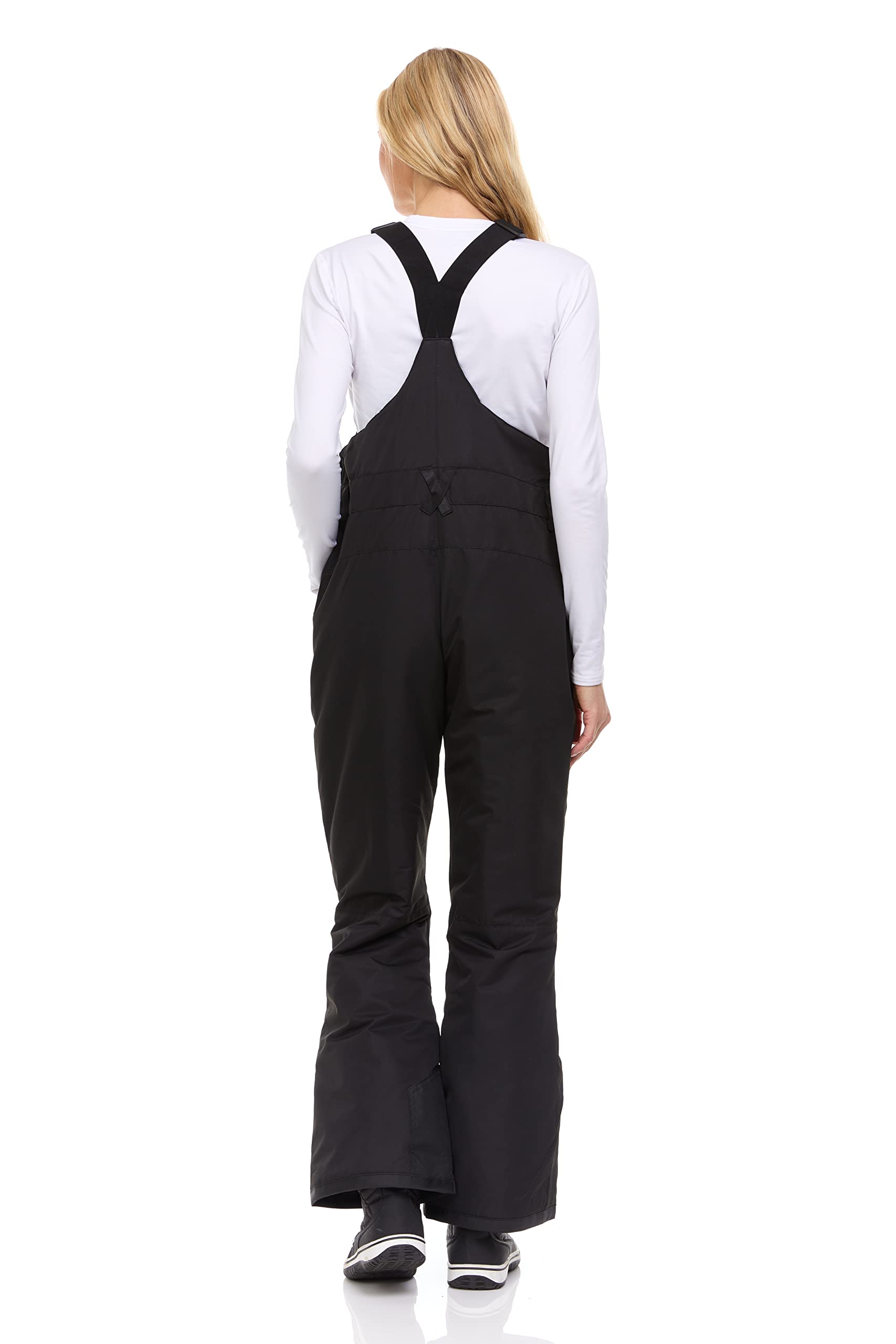 Arctic Quest Women's Insulated Waterproof Ski Snow Bib Pants - Water Resistant Snowboarding Overalls for Winter Sports (Rich Black, Large) - Perfect for Skiing, Snowboarding & Cold Weather Adventures