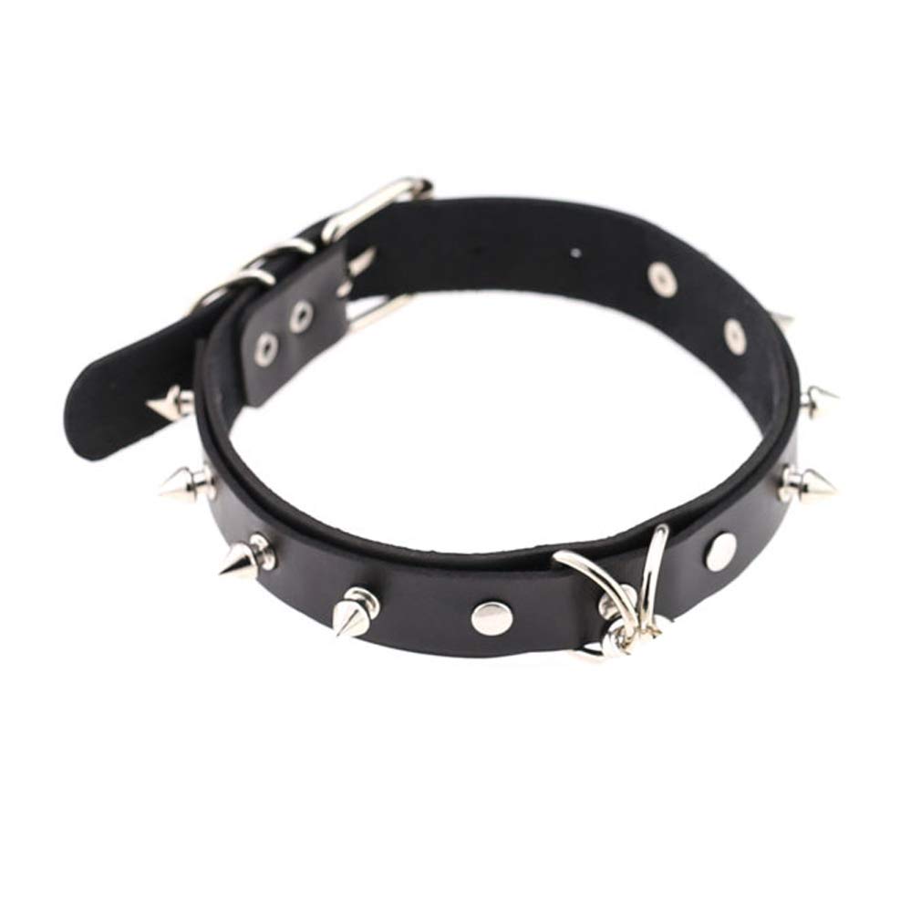 Trendy SJYFAL Leather Punk Choker Necklace - Adjustable Chain Collar for Women & Girls | Perfect for Gothic Fashion, Cosplay & Edgy Street Style