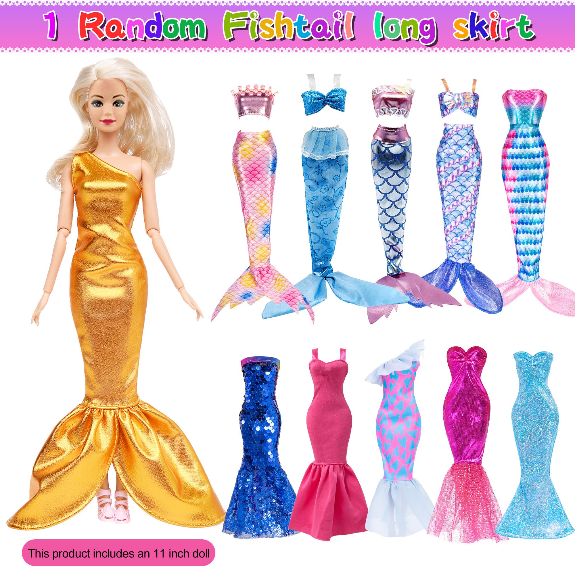 101 Pcs Doll Clothes & Accessories Set - Purple Doll Wardrobe Closet Playset for 11.5 Inch Girl Dolls with Dress, Shoes, Hangers & Shoe Rack | Perfect for Pretend Play, Birthday Gifts & Role-Playing Games