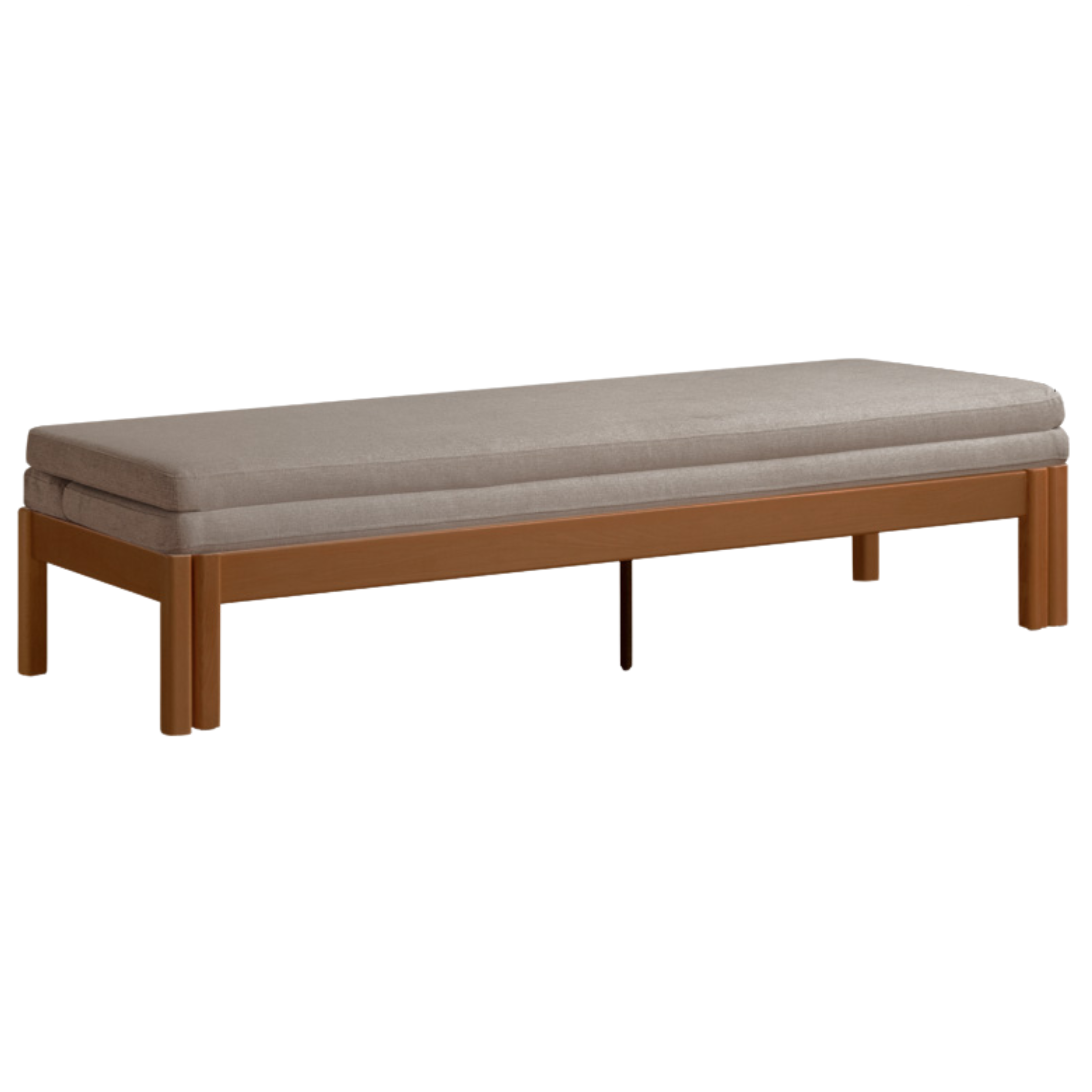 79.5x26.3x16.5 inch / 202x67x42 cm / Walnut  color / Sofa bed fabric smoke chestnut brown