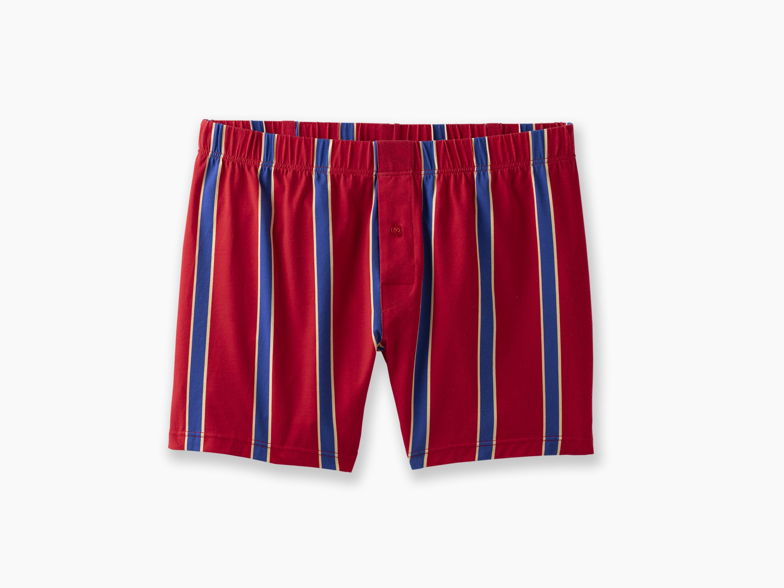 Slim Fit Boxer Briefs for Men - Red Collegiate Stripe Underwear, Comfortable Cotton Boxers for Daily Wear, Gym & Sleep
