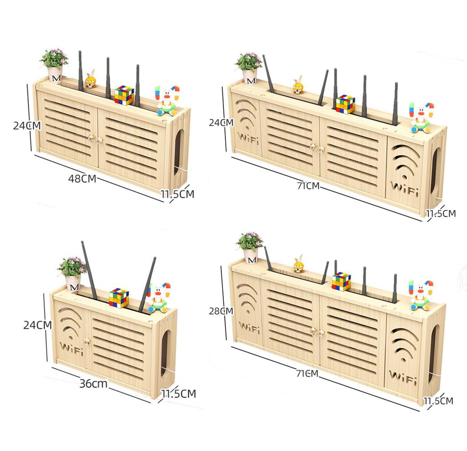 Wall Mounted Router Shelf - Cable Storage Rack for WiFi Modem & Organizer for Home Office
