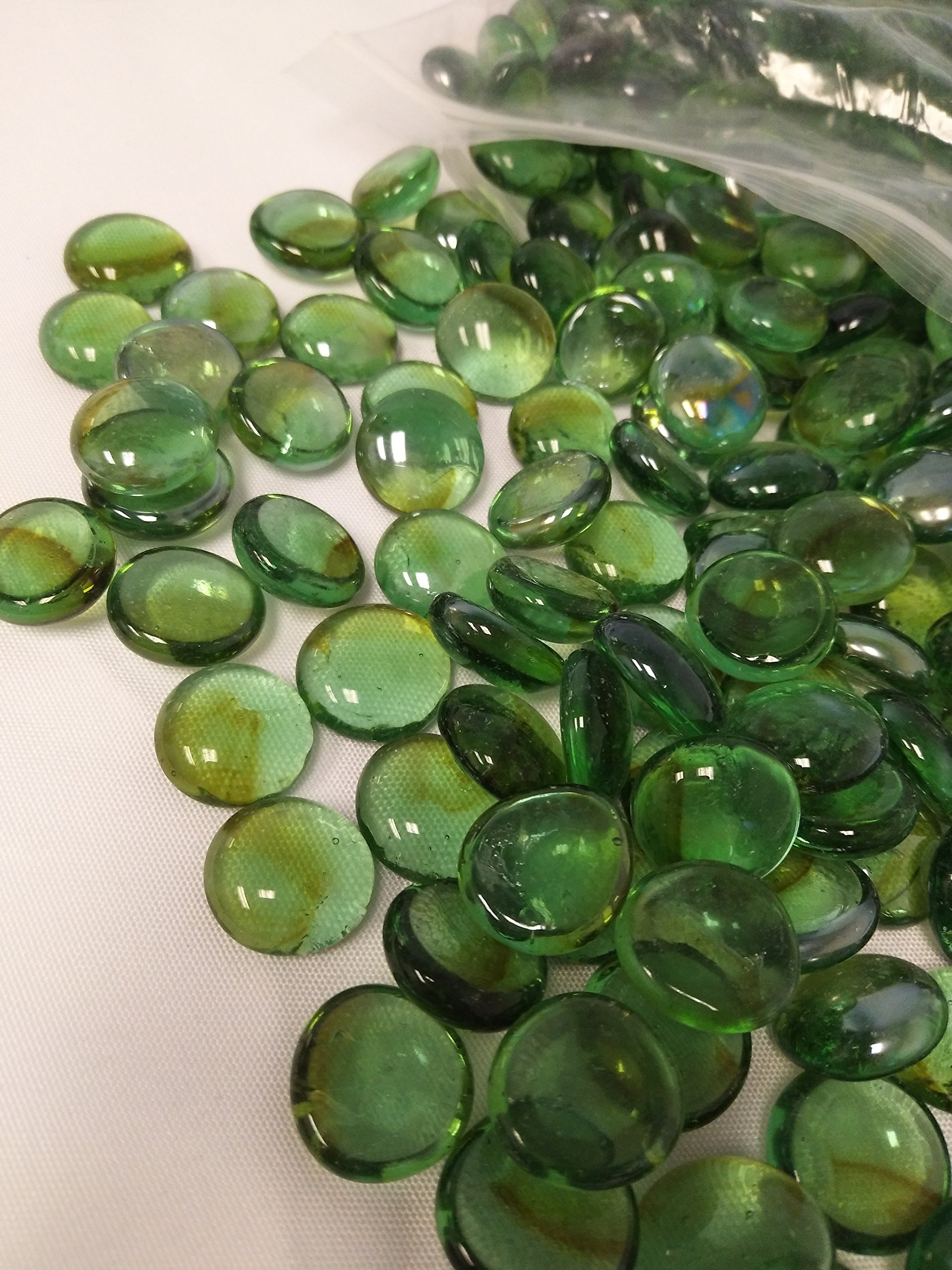 Premium Flat Glass Marbles - 30 lbs Bulk Vase Filler (Green) for Wedding Centerpieces, Floral Arrangements & Home Decor