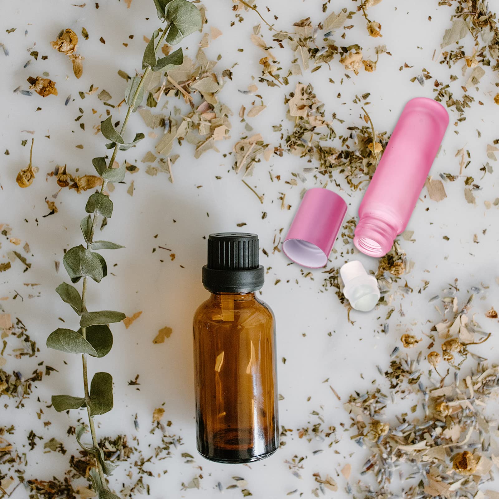 10pcs Roller Bottles for Essential Oils - Small Glass Perfume Roller Bottles with Absorption High White Glass - Perfect for Aromatherapy, Travel & DIY Blending