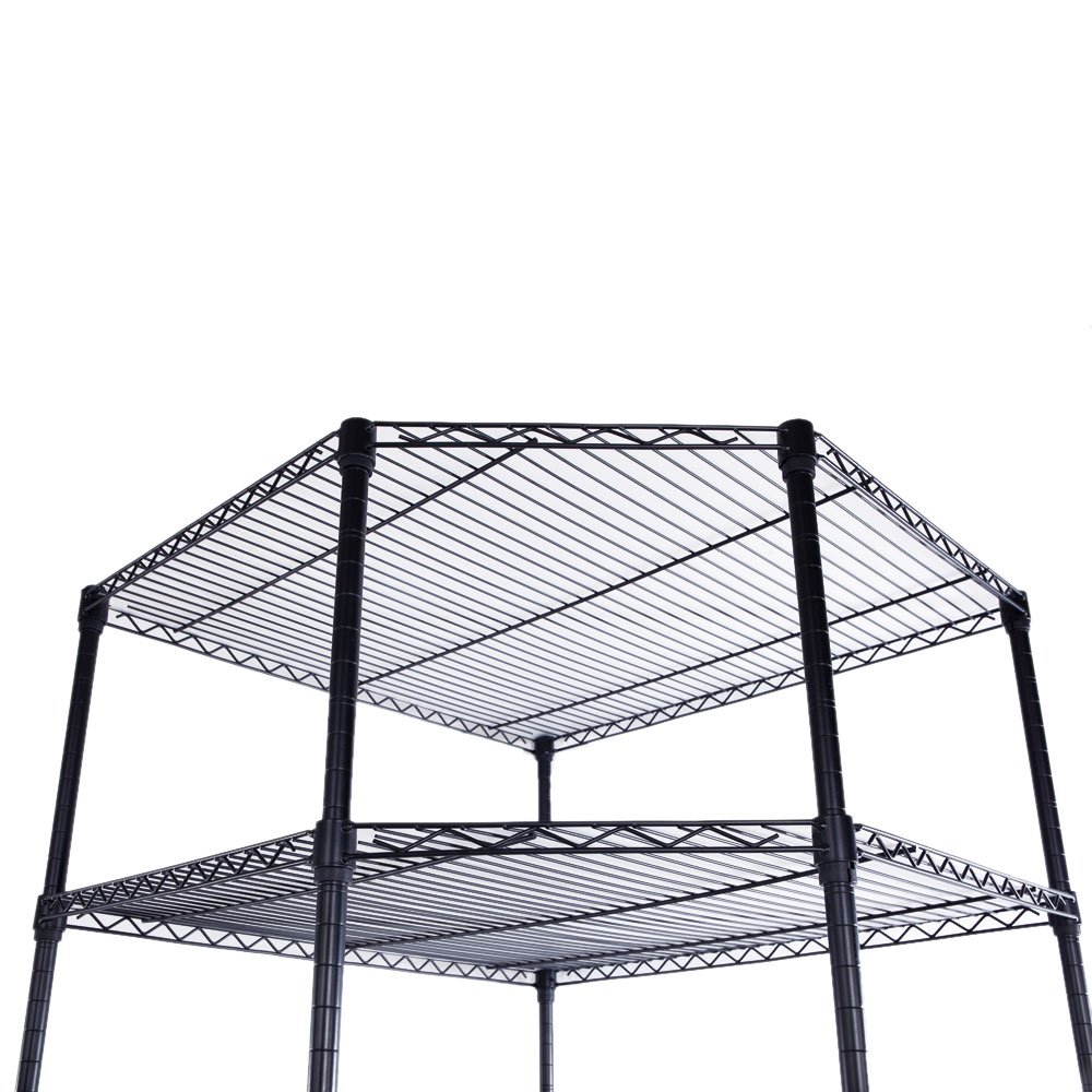 GT4-LY Heavy Duty 6-Layer Plastic Coated Hexagonal Corner Shelf with 2