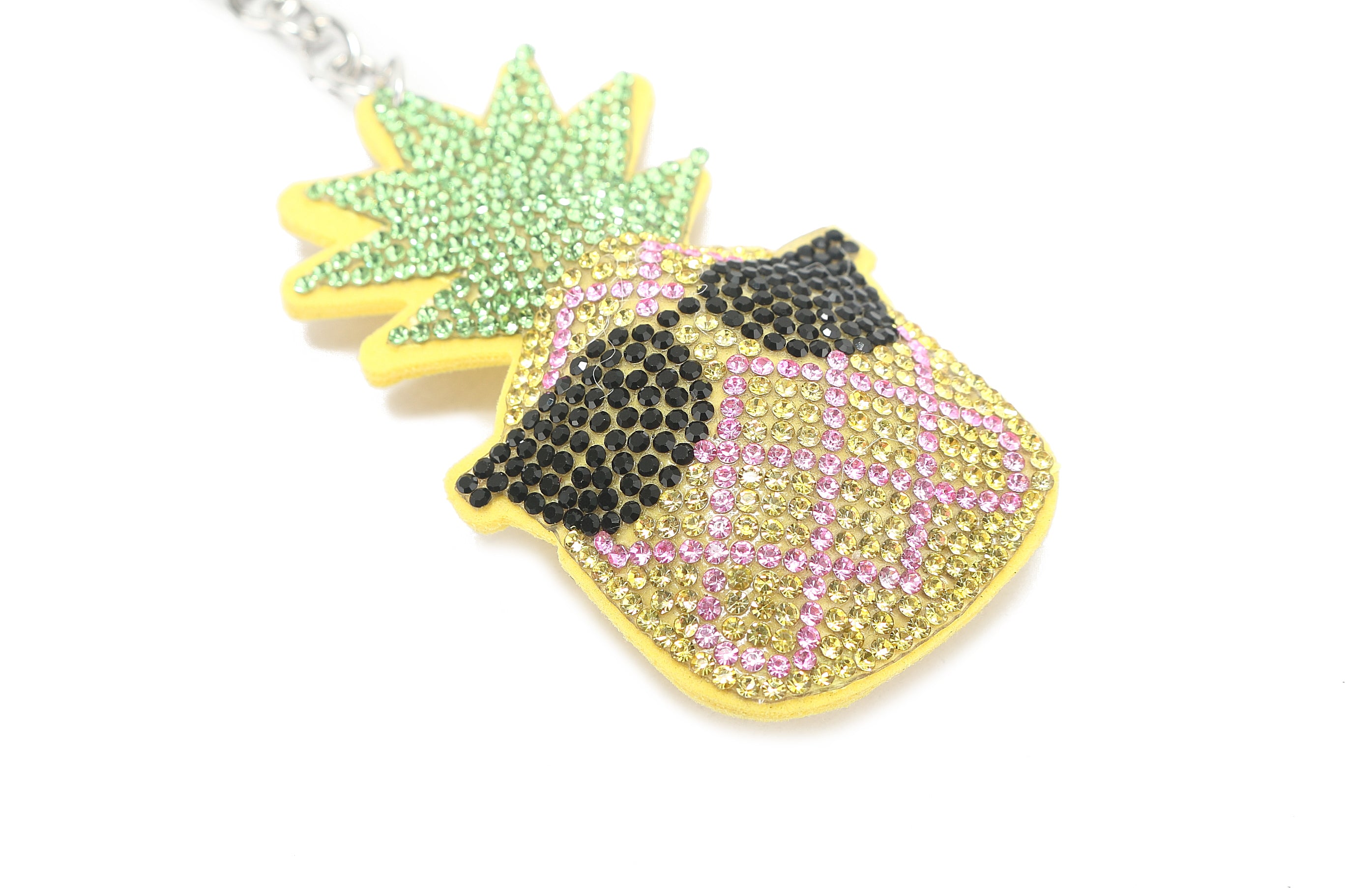 Crystal Pineapple Glasses Charm for Handbags - Yellow Fashion Accessory for Women | Perfect for Summer Bags, Beach Totes & Gift Giving