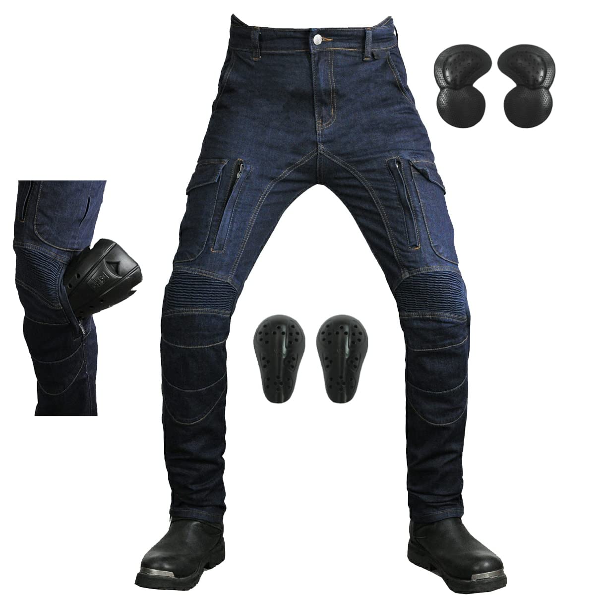 **Men's & Women's Motorcycle Riding Pants - CE Armor Knee & Hip Protection for Motocross & Racing | Durable Biker Jeans for Safety & Comfort**    *(Perfect for Off-Road Adventures, Urban Commuting & Long-Distance Rides)*