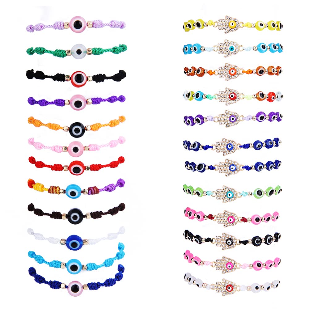 Evil Eye Bracelet Adjustable Handmade Beaded Bracelet for Women & Men - Protection Jewelry for Good Luck, Travel & Daily Wear